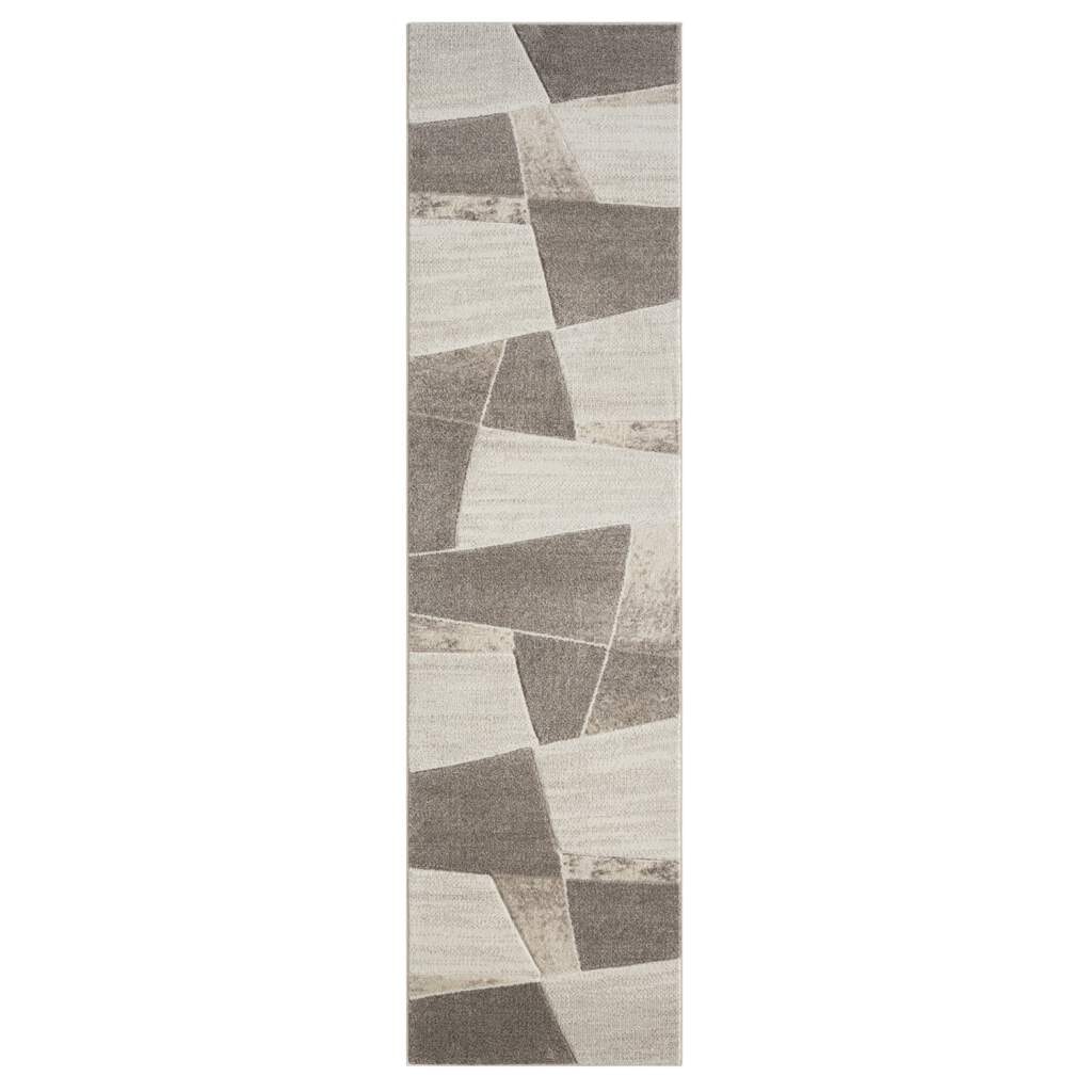 Carpet City Teppich »BONITO 9053«, rechteckig, 11 mm Höhe, Läufer, Flachflor, Hochtief-Muster/ 3D-Effekt, Geo-Muster, Wohnzimmer
