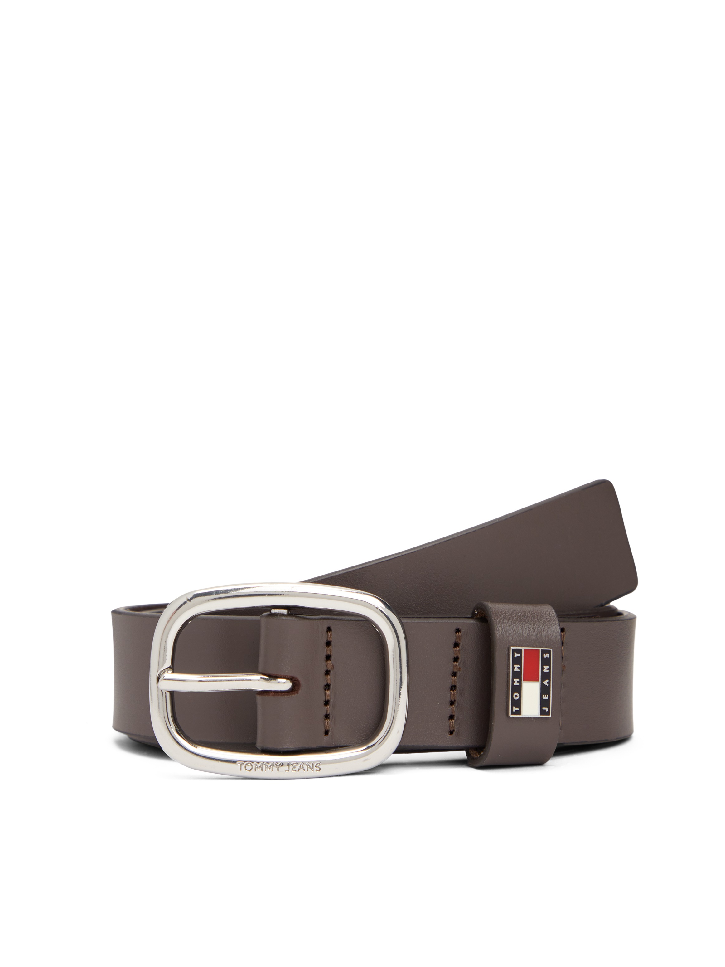 Image of Tommy Jeans Ledergürtel "TJW OVAL 3.0 cm breit" Ovale Einfachdornschliesse und Logo am Verschluss
