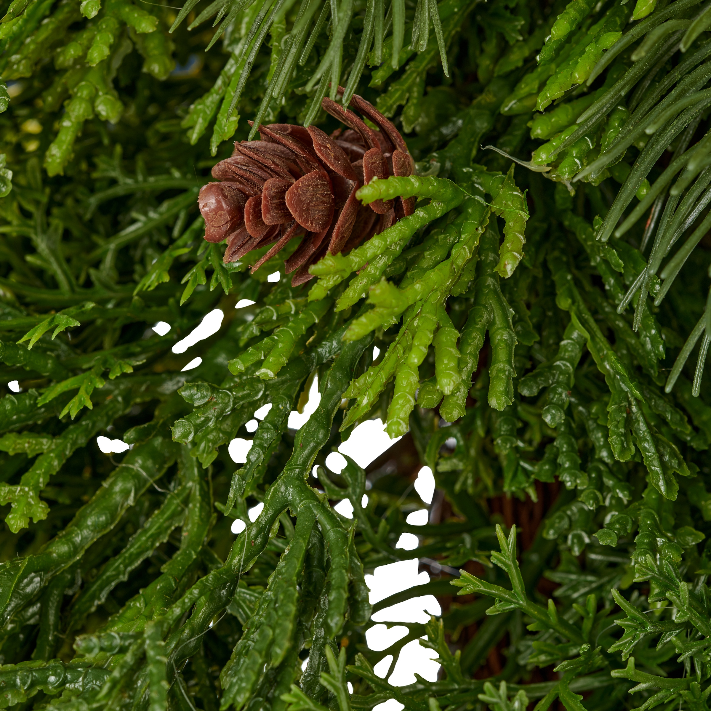 Creativ green Kunstblumenstrauss »Türhänger mit Koniferenzweigen« mit detalgetreuem Blattwerk