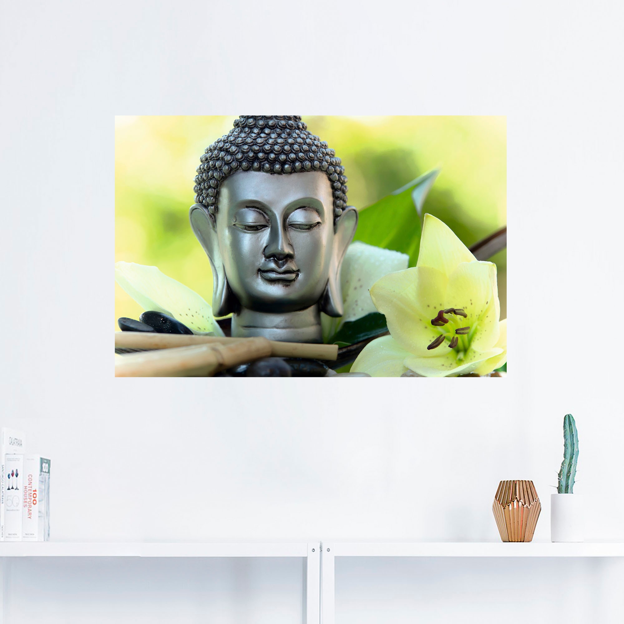 Wandbild günstig St.), Alubild, kaufen Grössen (1 Buddhismus, Wandaufkleber Poster Leinwandbild, als in oder Artland Buddha«, Ruhe »Entspannung versch. mit und