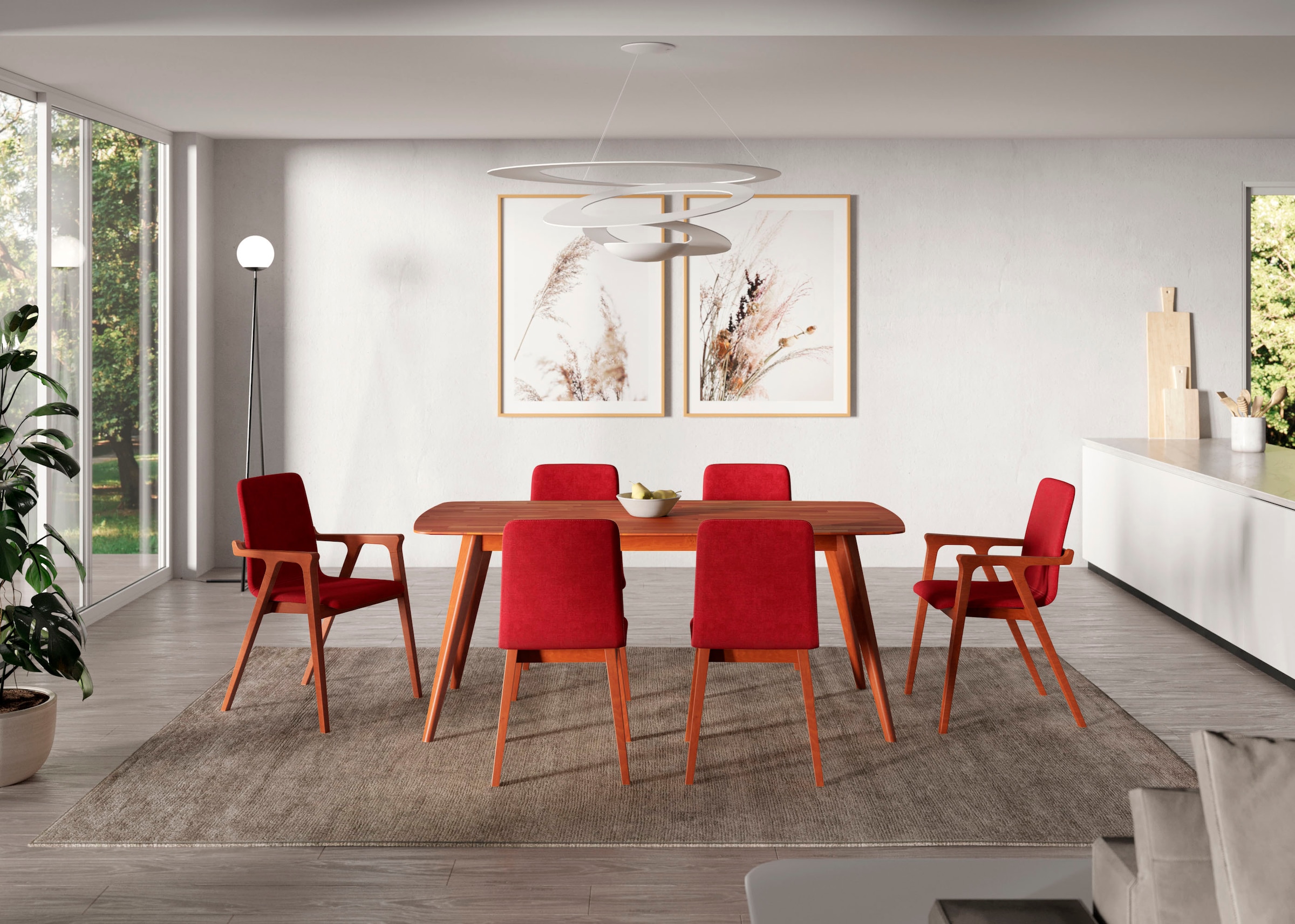 Home affaire Chaise »Sandy« () 2 cuismit verschiedenen Stuhlbeinfarben und Farbvarianten, Sitzhöhe 47 cm