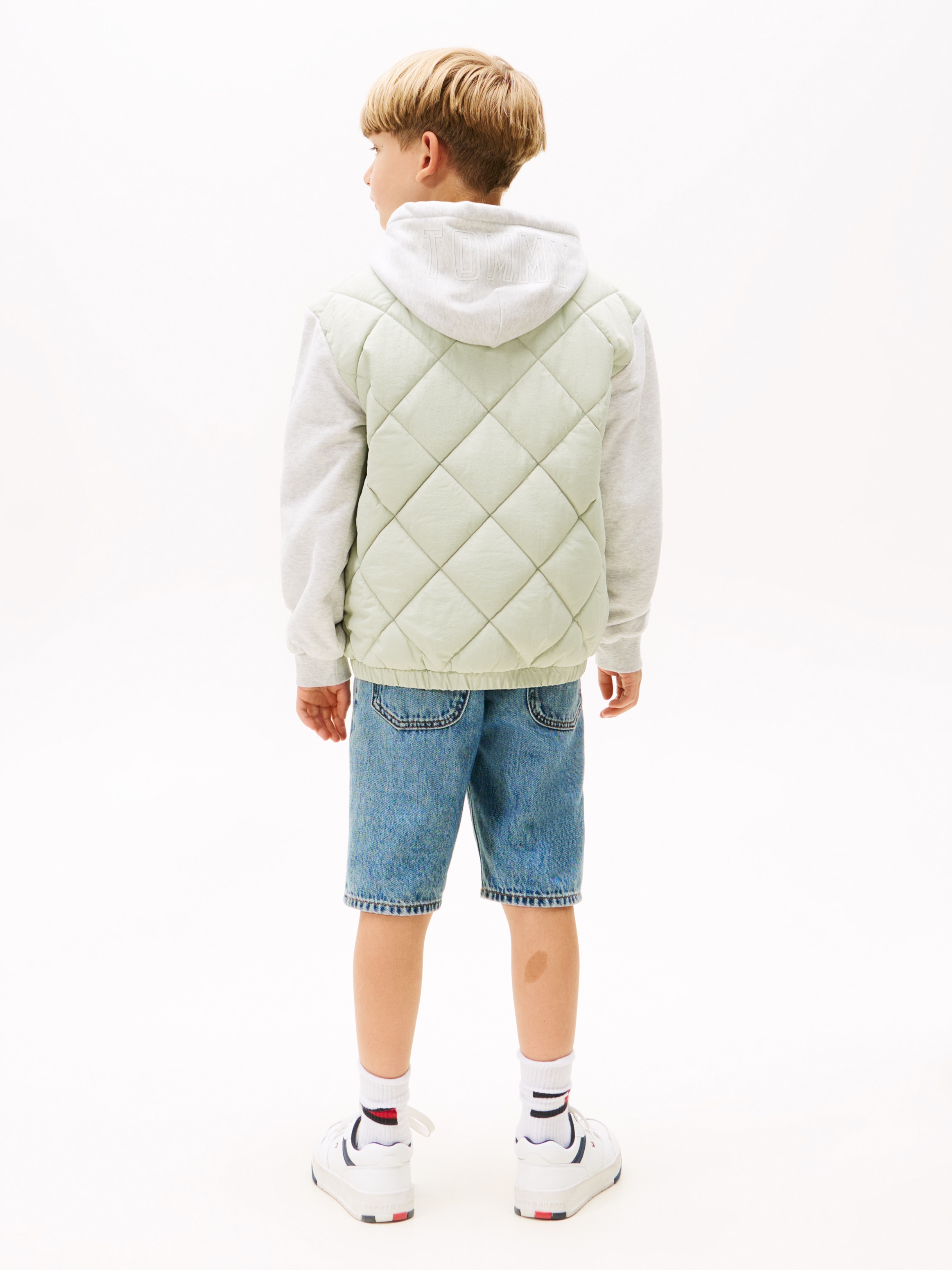 Tommy Hilfiger Steppjacke »MIX MEDIA QUILTED JACKET«, mit Kapuze, für Kinder bis 16 Jahre, Material-Mix