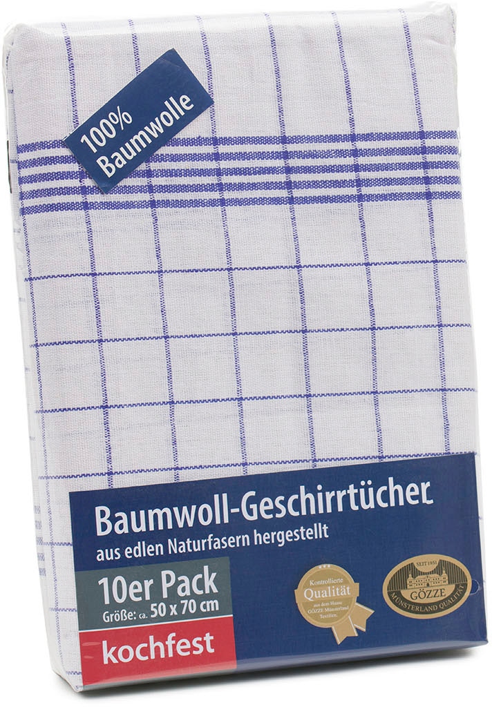 Gözze Geschirrtuch »Geschirrtücher, Des. 60041 Karo«, (Set, 10 tlg.), aus 100% Baumwolle