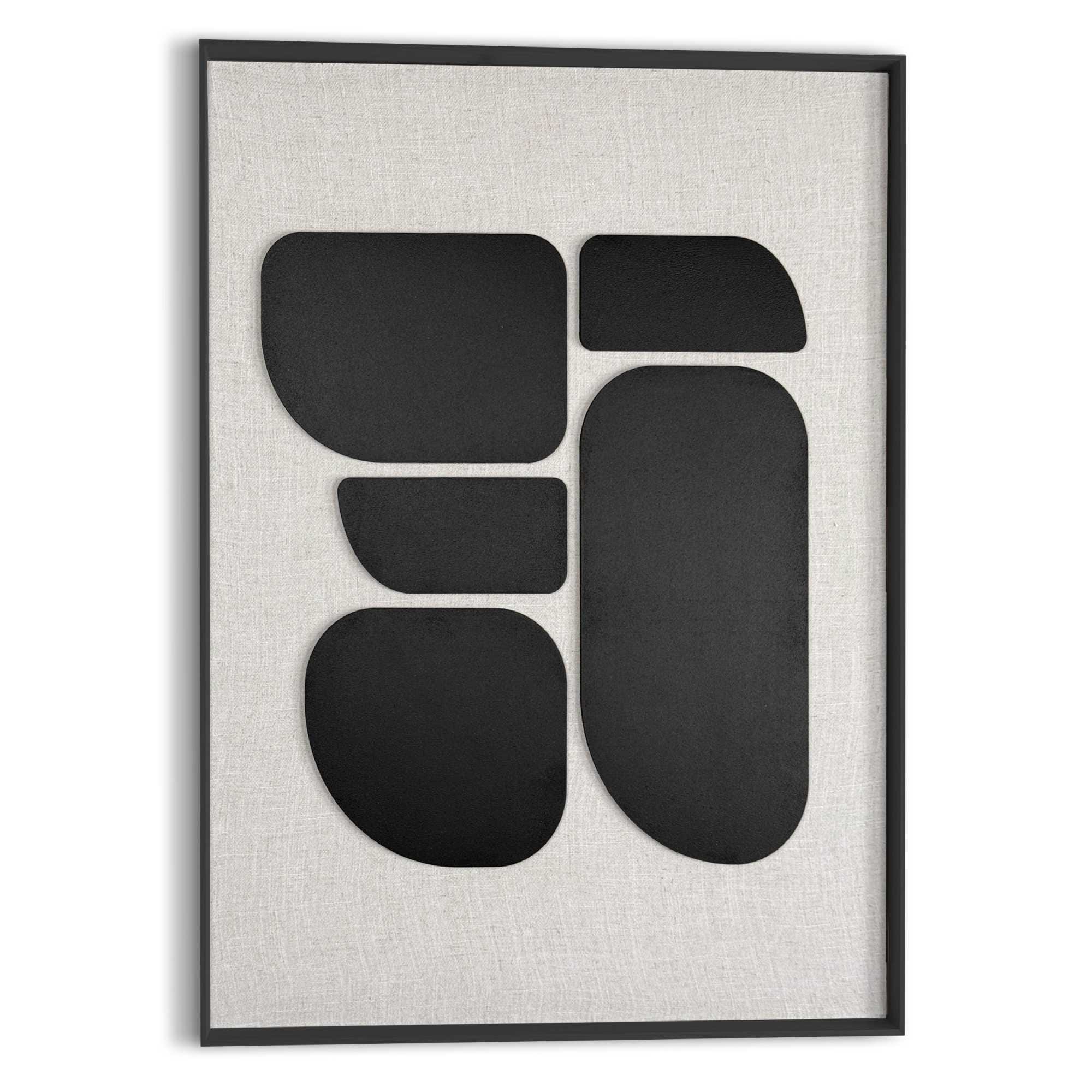 Image of Reinders Wandbild "Organic Blocks schwarz" Wohnzimmer - Schwarz-Weiss - MDF - Abstrakt - 50x70 cm