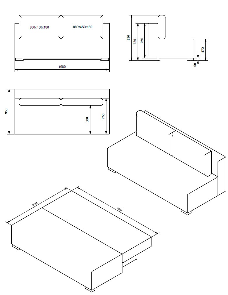 INOSIGN Schlafsofa »Tomar, 198cm, mit Bettfunktion (150/198cm) und«, Bettkasten. Mit Federkernpolsterung.