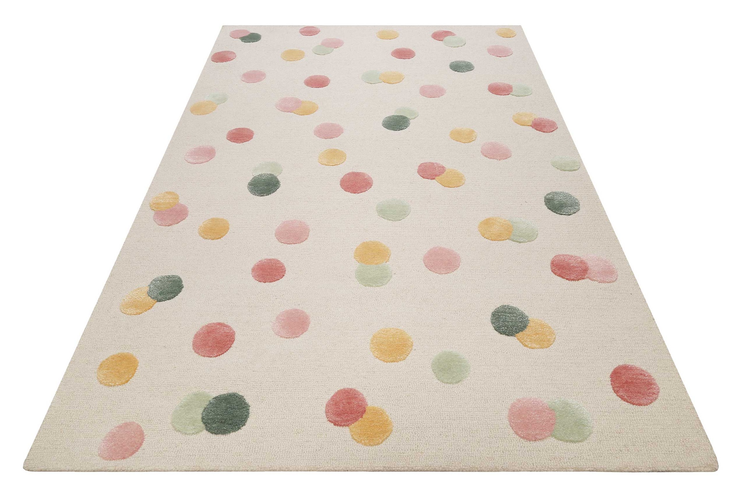 Image of SMART KIDS Kinderteppich "Dana" rechteckig 1,2 mm Höhe modern und natürlich, bunte Polkadots, mit Struktur, Kinderzimmer