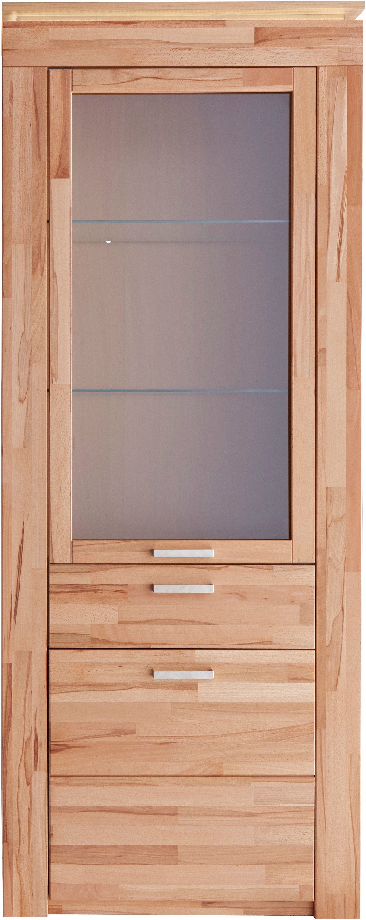 VOGL Möbelfabrik Vitrine, in 2 versch. Breiten, mit viel Stauraum, teilmassiv