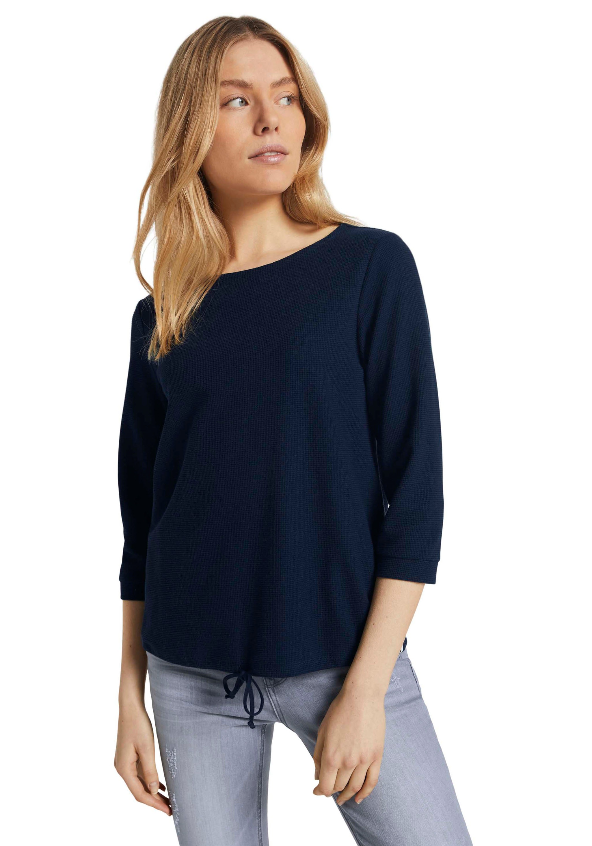 Image of TOM TAILOR 3/4-Arm-Shirt, mit Bindeband am Saum bei Ackermann Versand Schweiz