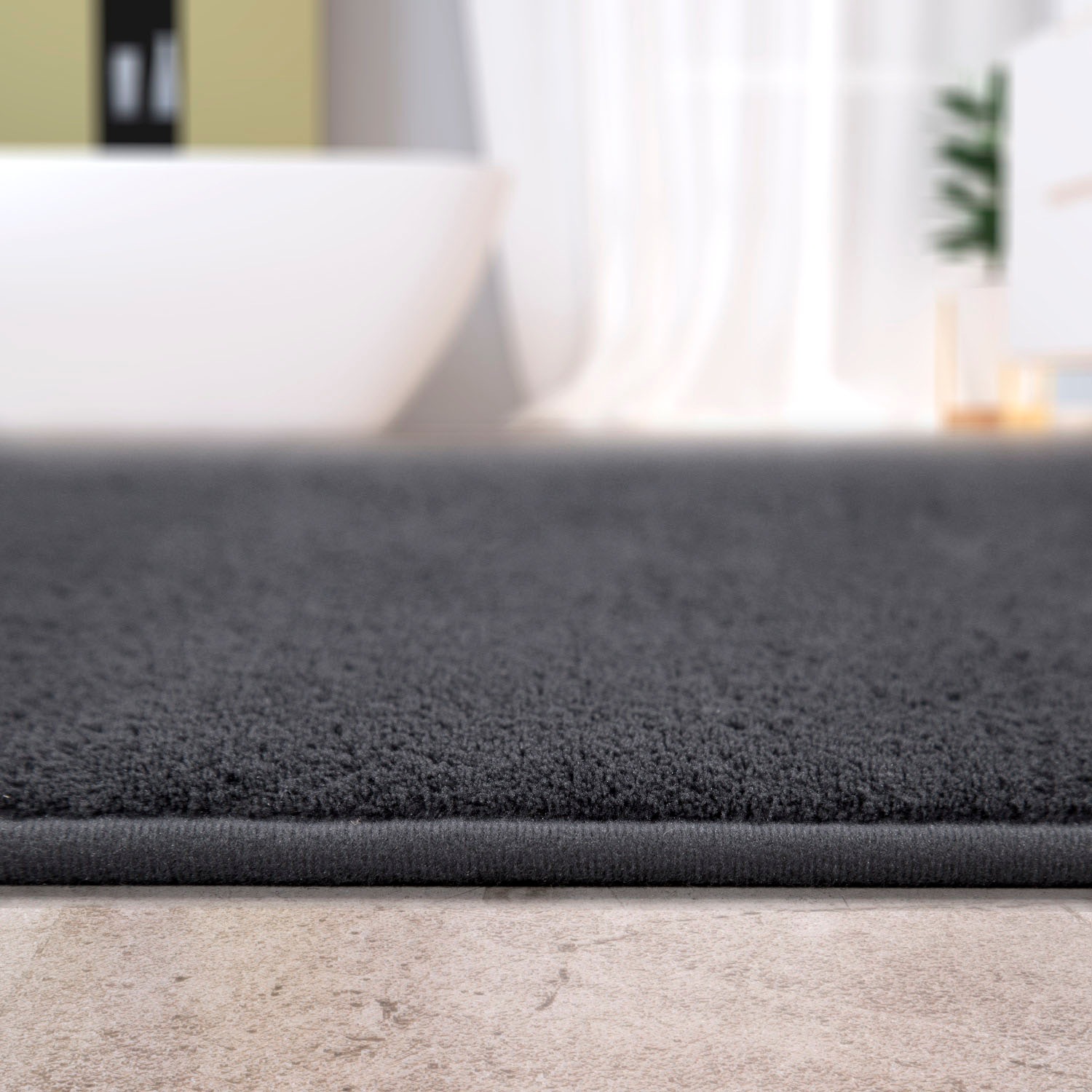 Paco Home Badematte »Corby 255, Memory-Schaum Effekt«, rutschhemmend beschichtet, fussbodenheizungsgeeignet, Badteppich, Uni Farben