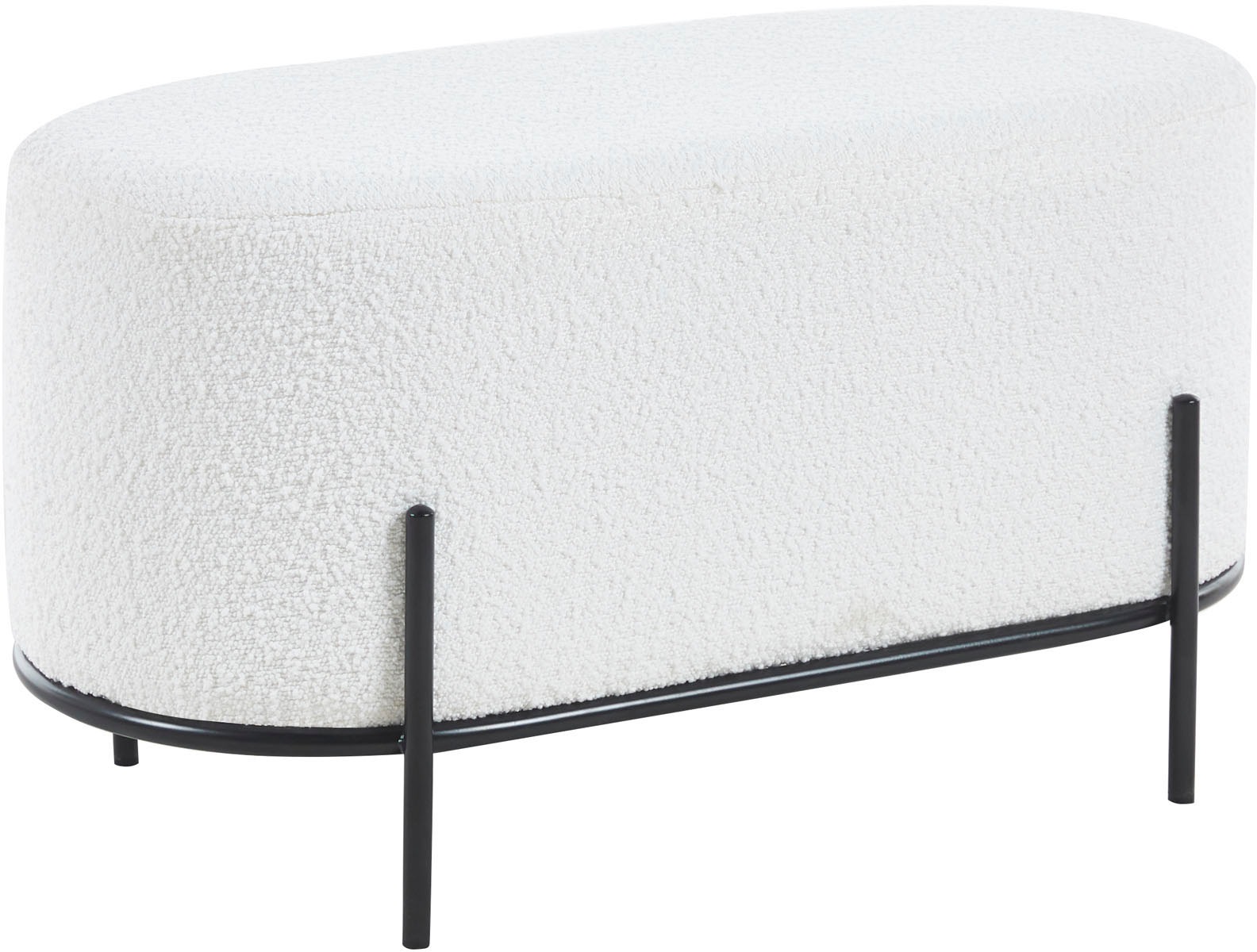 SalesFever Polsterhocker, mit Design-Gestell aus schwarzem Metall