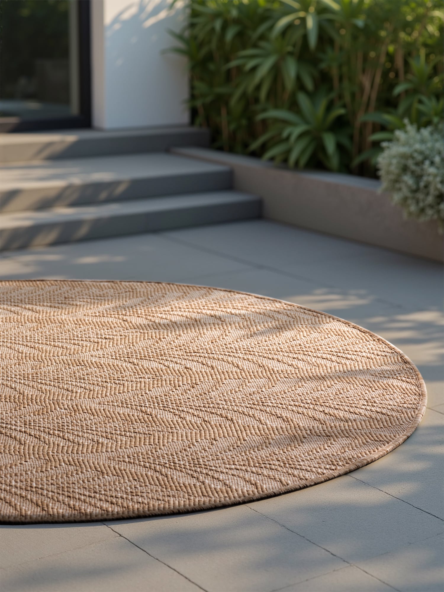 HANSE Home Outdoorteppich »Liora Wendeteppich«, rund, 5 mm Höhe, In und Outdoor, Flachgewebe, wetterfest, pflegeleicht, robust