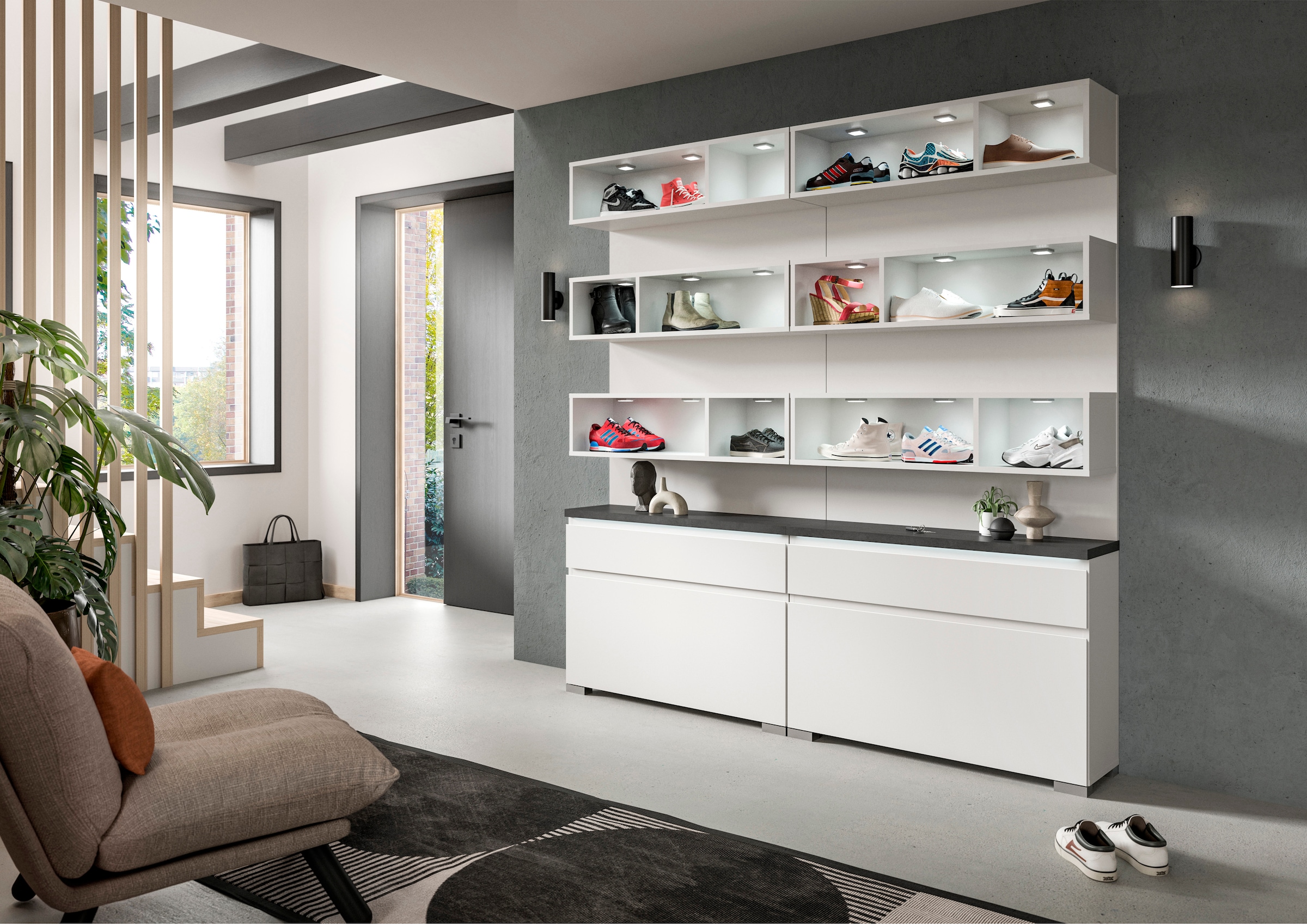 INOSIGN Schuhschrank »Skoskap, Höhe 194 cm, Platz für ca. 22 Schuhpaare, viel Stauraum«, 6 Fächer, 1 Klappe, 1 Schubkasten, Garderobenkombination, Schuhregal