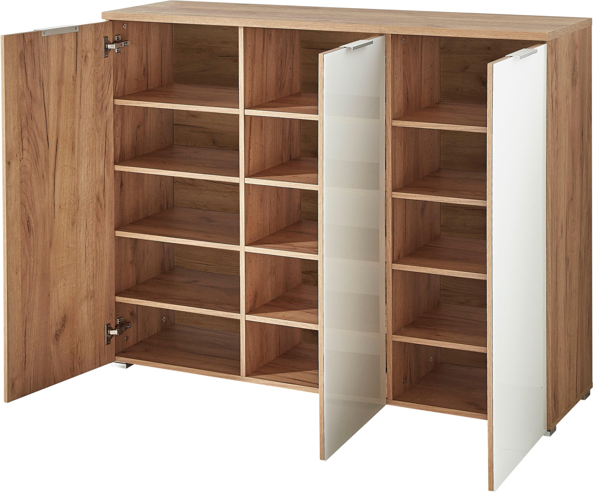GERMANIA Schuhschrank “GW-Telde”, mit weissen Glas-Fronten