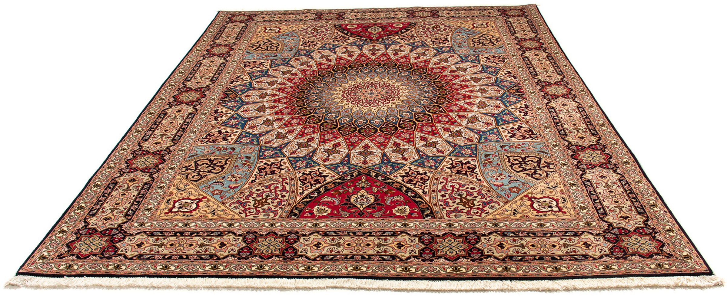 Image of morgenland Orientteppich »Perser - Täbriz - Royal - 255 x 206 cm - hellbraun«, rechteckig, 7 mm Höhe, Wohnzimmer, Handgeknüpft, Einzelstück mit Zertifikat bei Ackermann Versand Schweiz