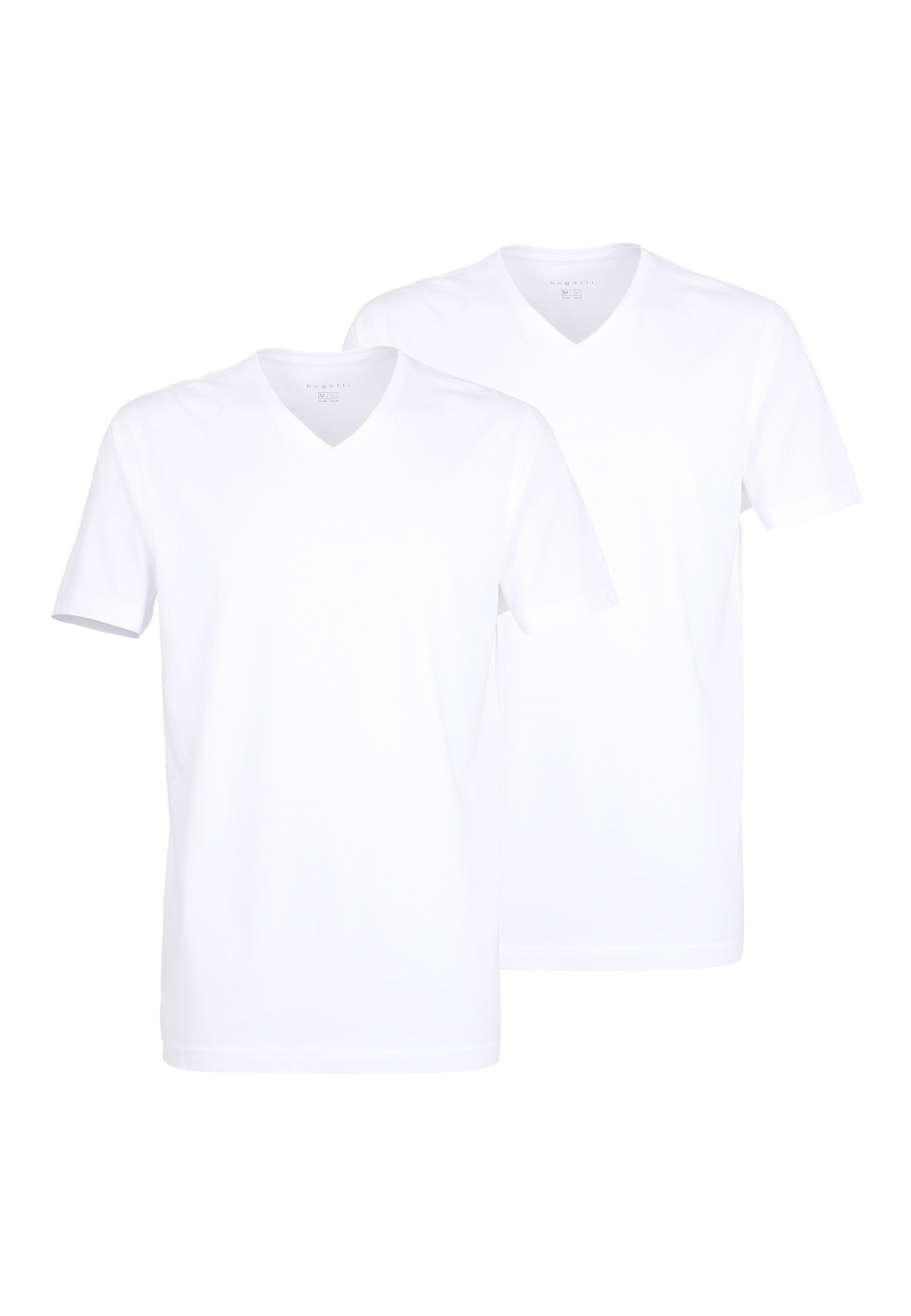 Image of bugatti T-Shirt "Bari" 2er Pack, V-Ausschnitt, Kurzarm, basic, Baumwolle, weich, atmungsaktiv