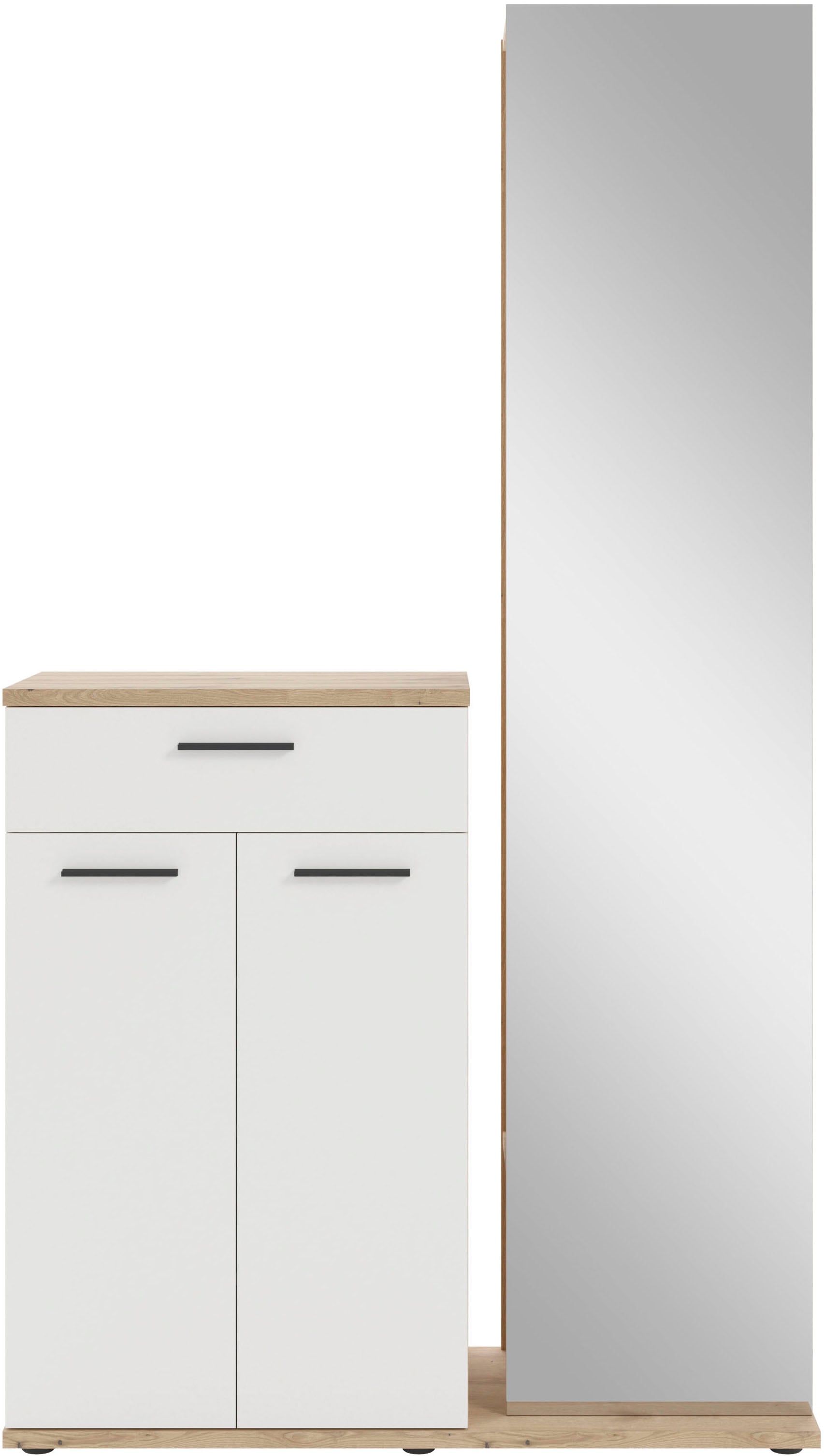 HBZ Garderoben-Set »Kompaktgarderobe, BxHxT 105x188x38 cm mit Spiegel«, (2 St.), Breite 105cm, Softclose, Melaminbeschichtet