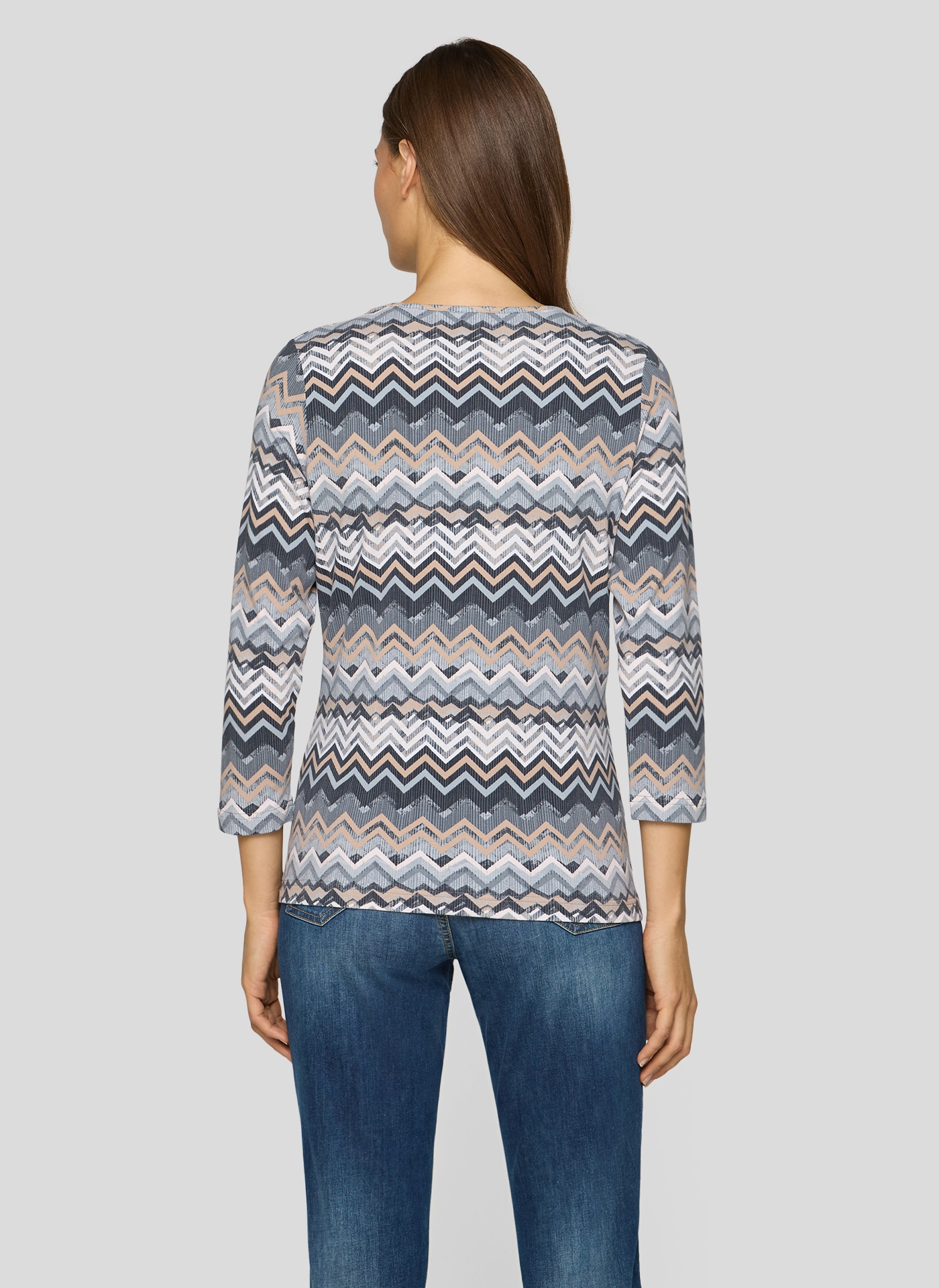 Rabe T-shirt à manches 3/4 mit grafischem Muster