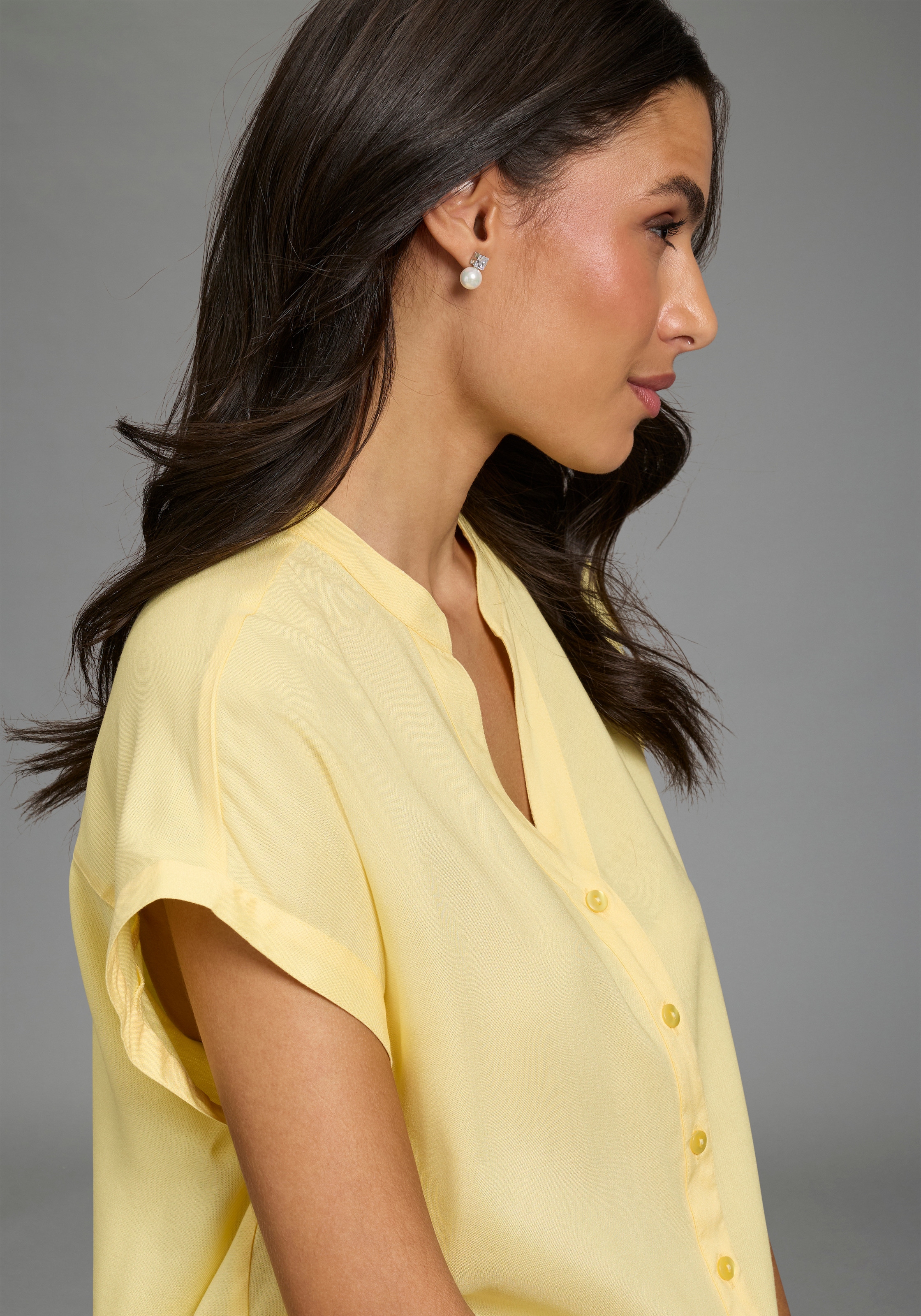 Boysen's Blouse chemise im Oversized-Style mit Ballonsaum