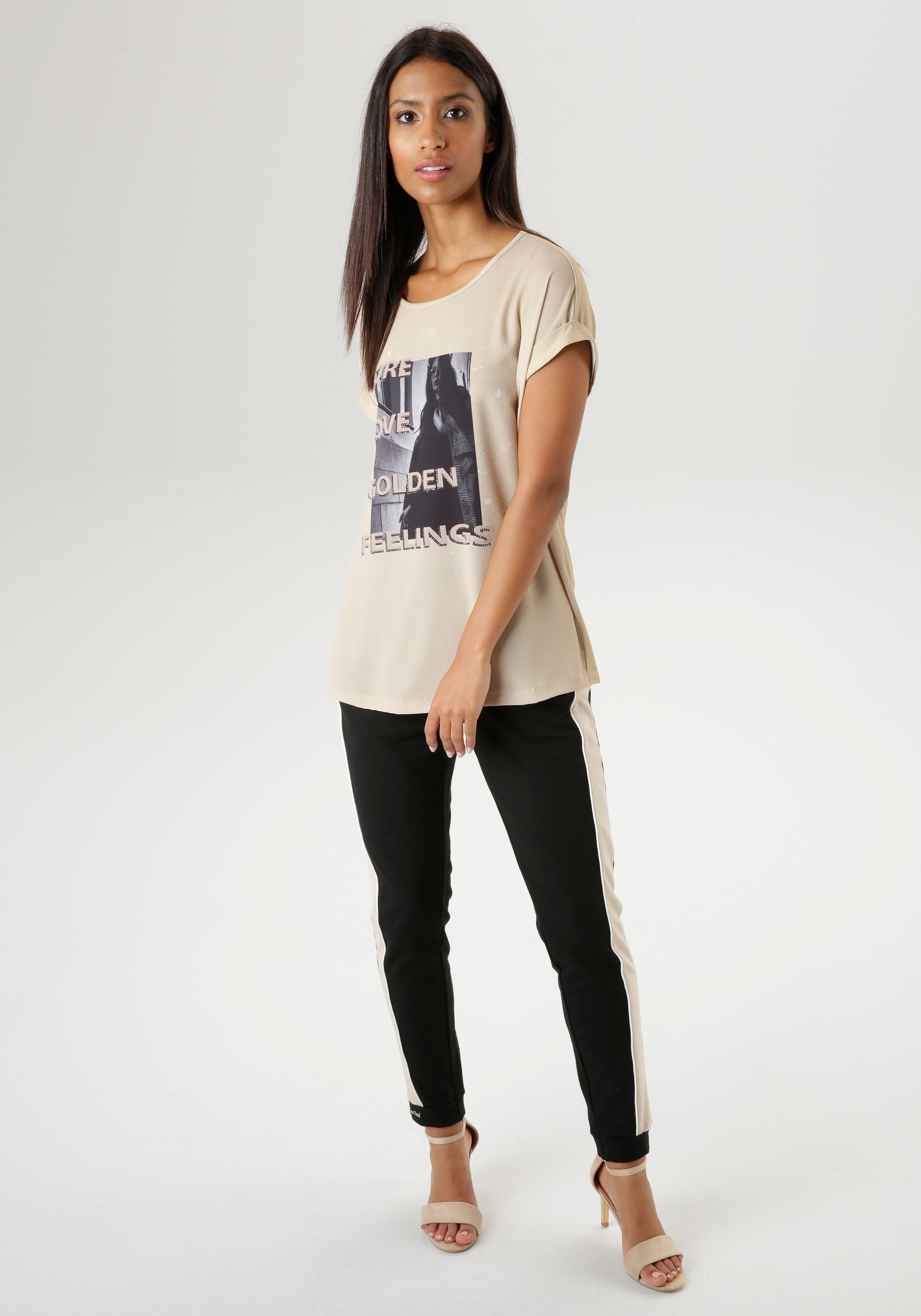 Aniston SELECTED Shirtbluse, mit Fotoprint und Glitzersteinen - NEUE KOLLEKTION