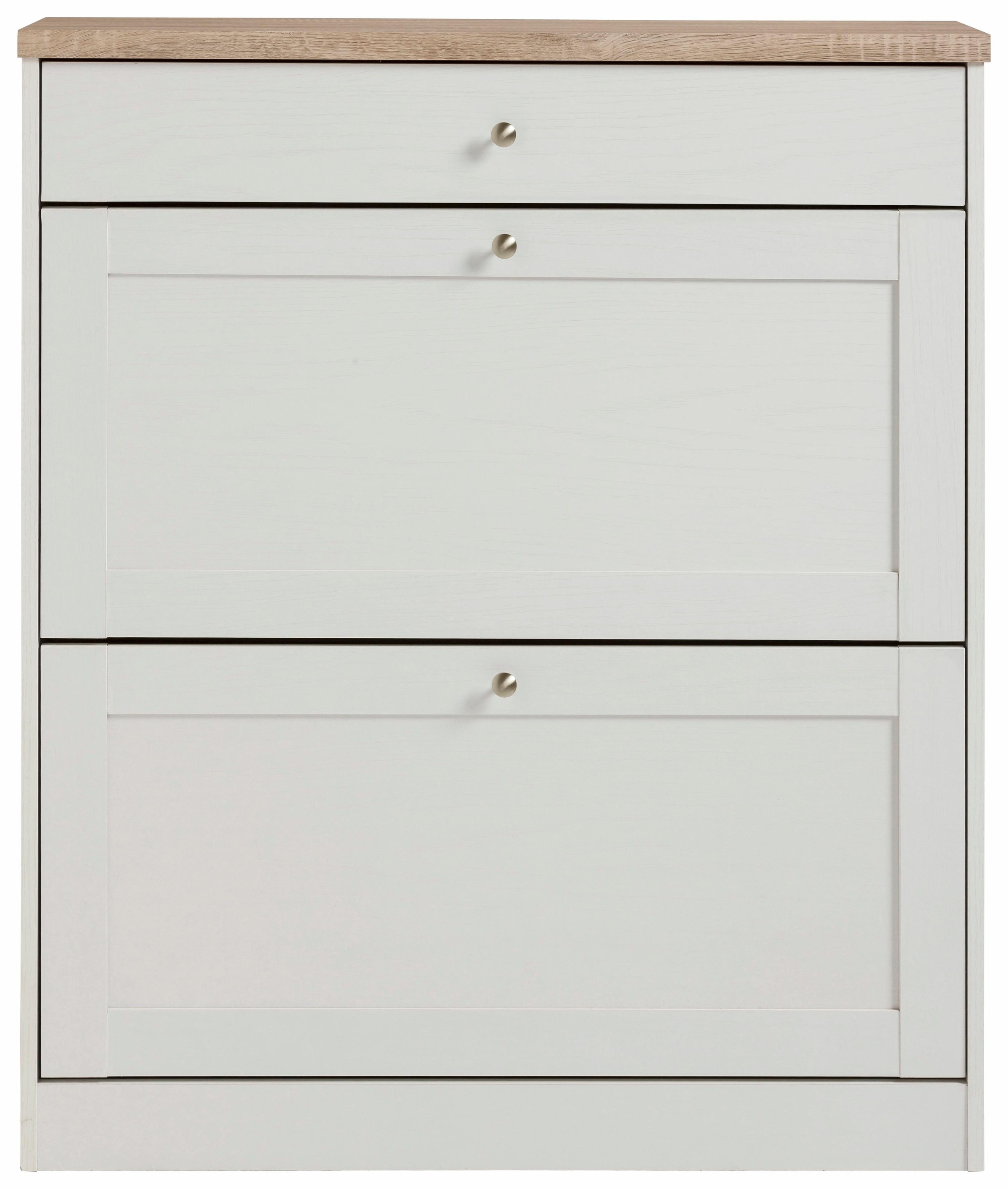 Image of GOODproduct Schuhschrank "Heide" Breite 90cm, mit Schubkasten, 2 Klappen und Facettenfront, Höhe 103cm