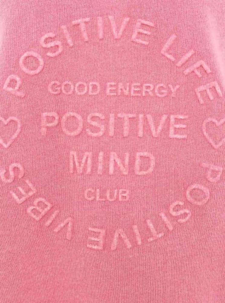 Zwillingsherz Sweat-shirt »"Positive Mind"«, ausgefranster V-Ausschnitt, Used Look, Langarm, Schriftzug

