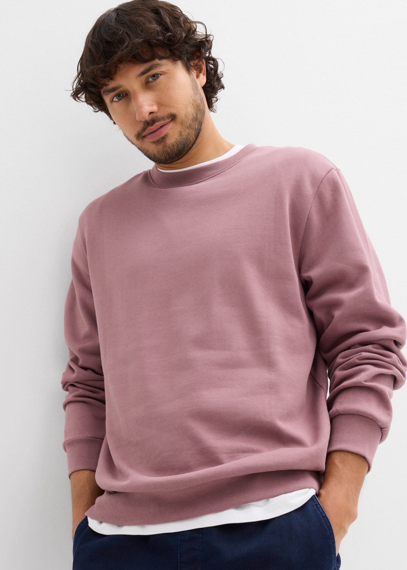 bonprix »Sweatshirt«, mit weich angerauter Innenseite, aus Baumwolle und Polyester, hüftlang
