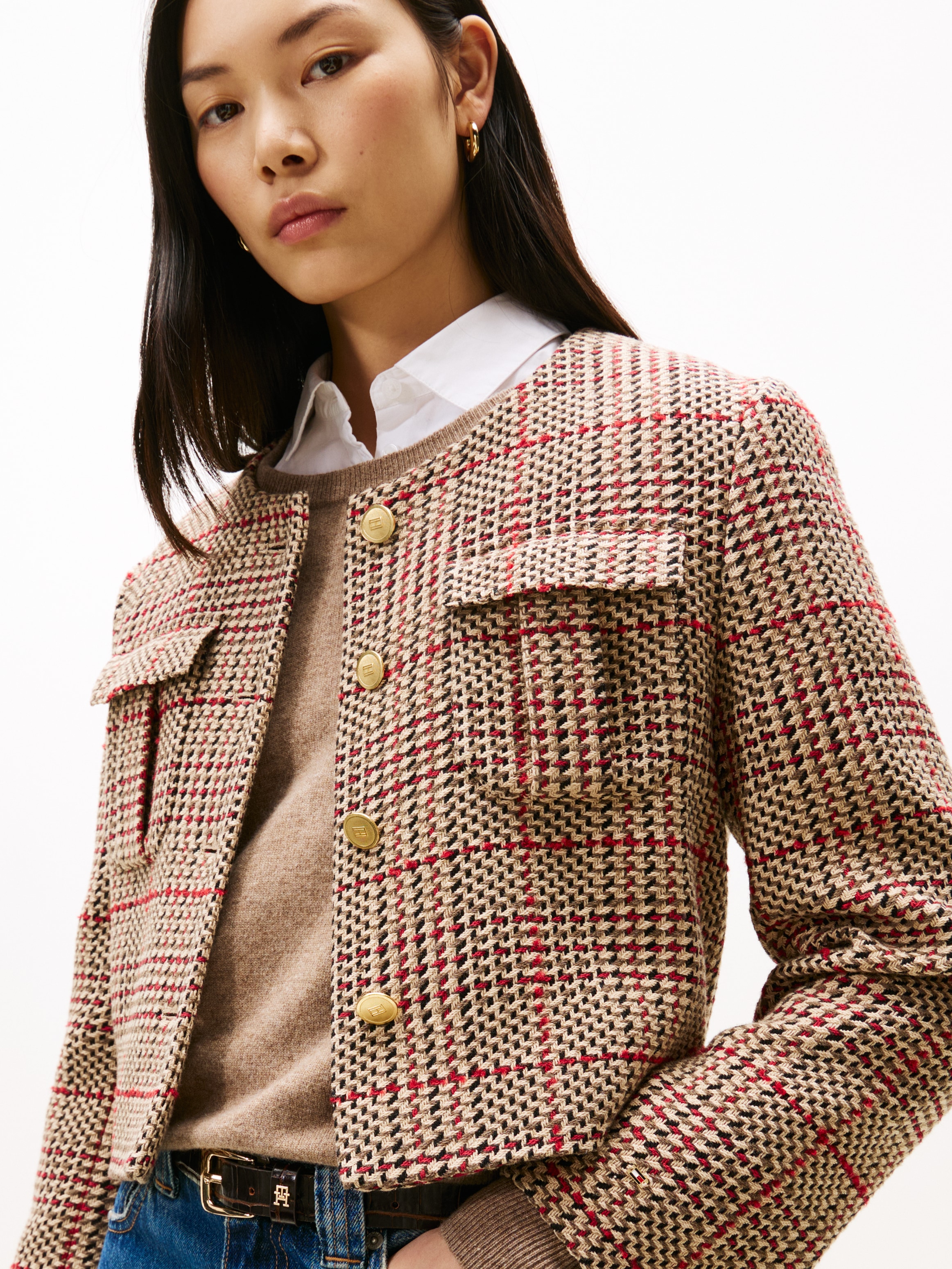 Tommy Hilfiger Kurzblazer »TWEED LADY JACKET« mit Wolle