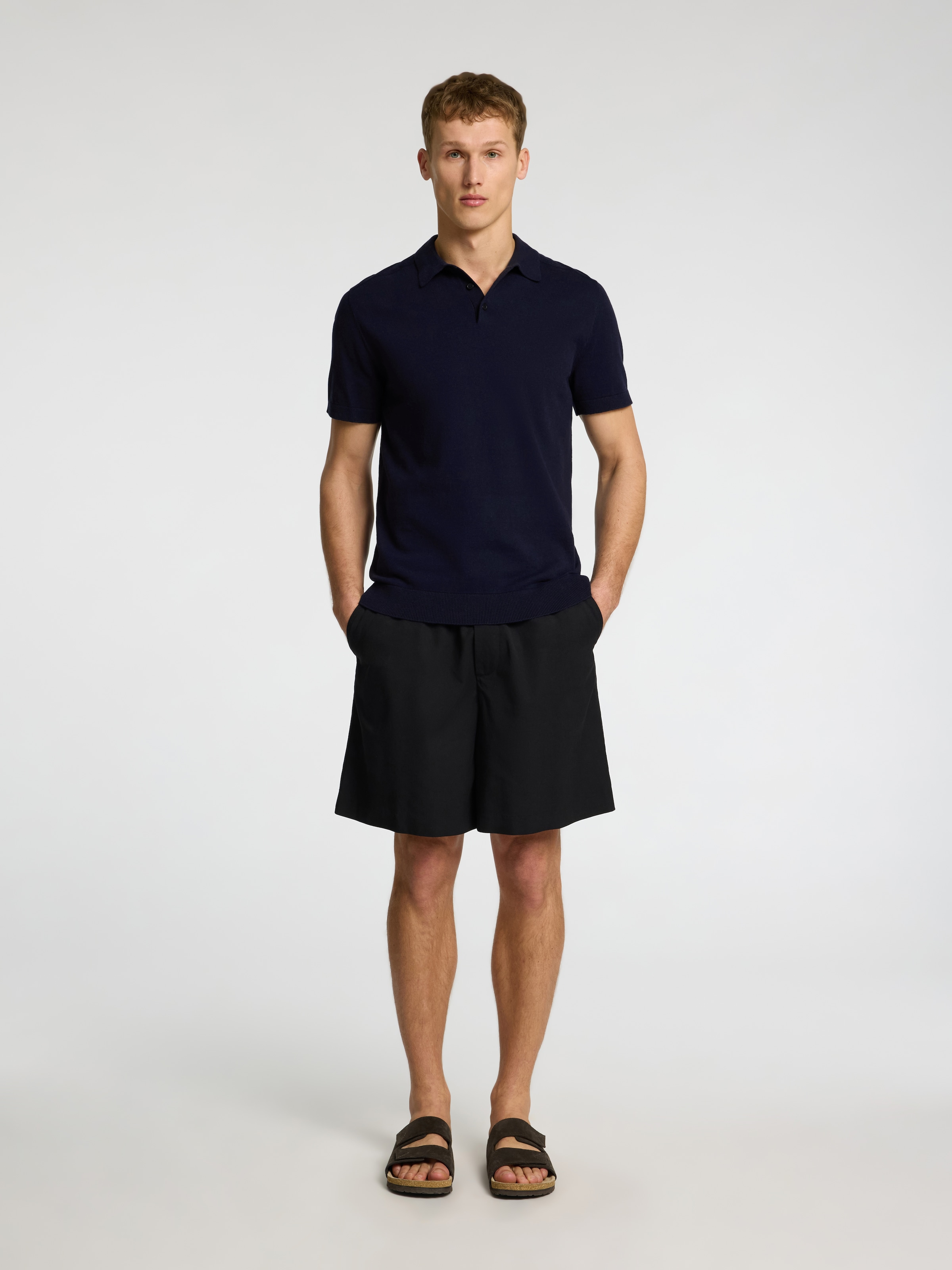 SELECTED HOMME Poloshirt »SLHBERG SS KNIT POLO NOOS«, aus Feinstrick