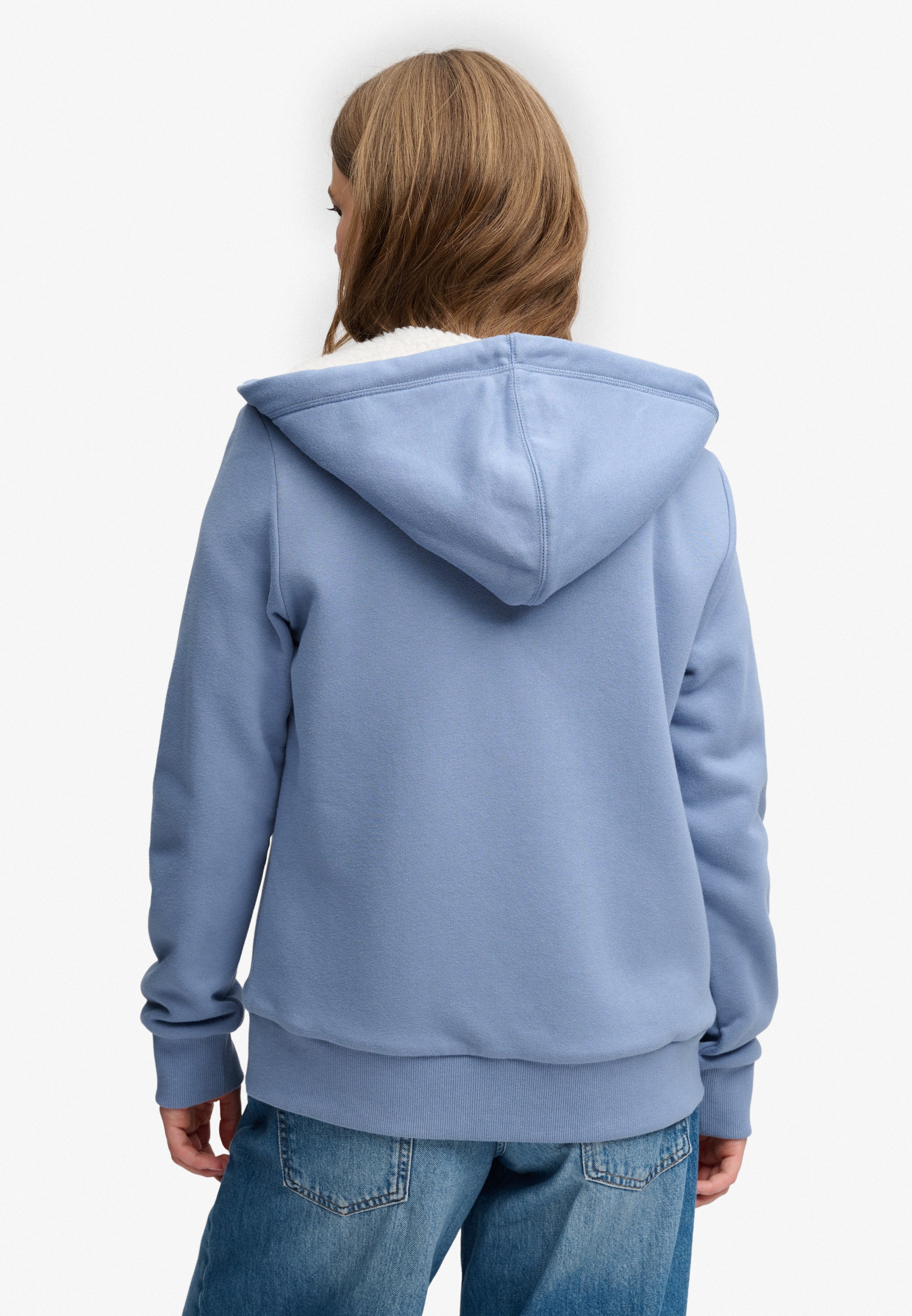 Superdry Kapuzensweatjacke »SIGNATURE EMB BORG ZIPHOOD« Baumwollmischung, relaxed fit