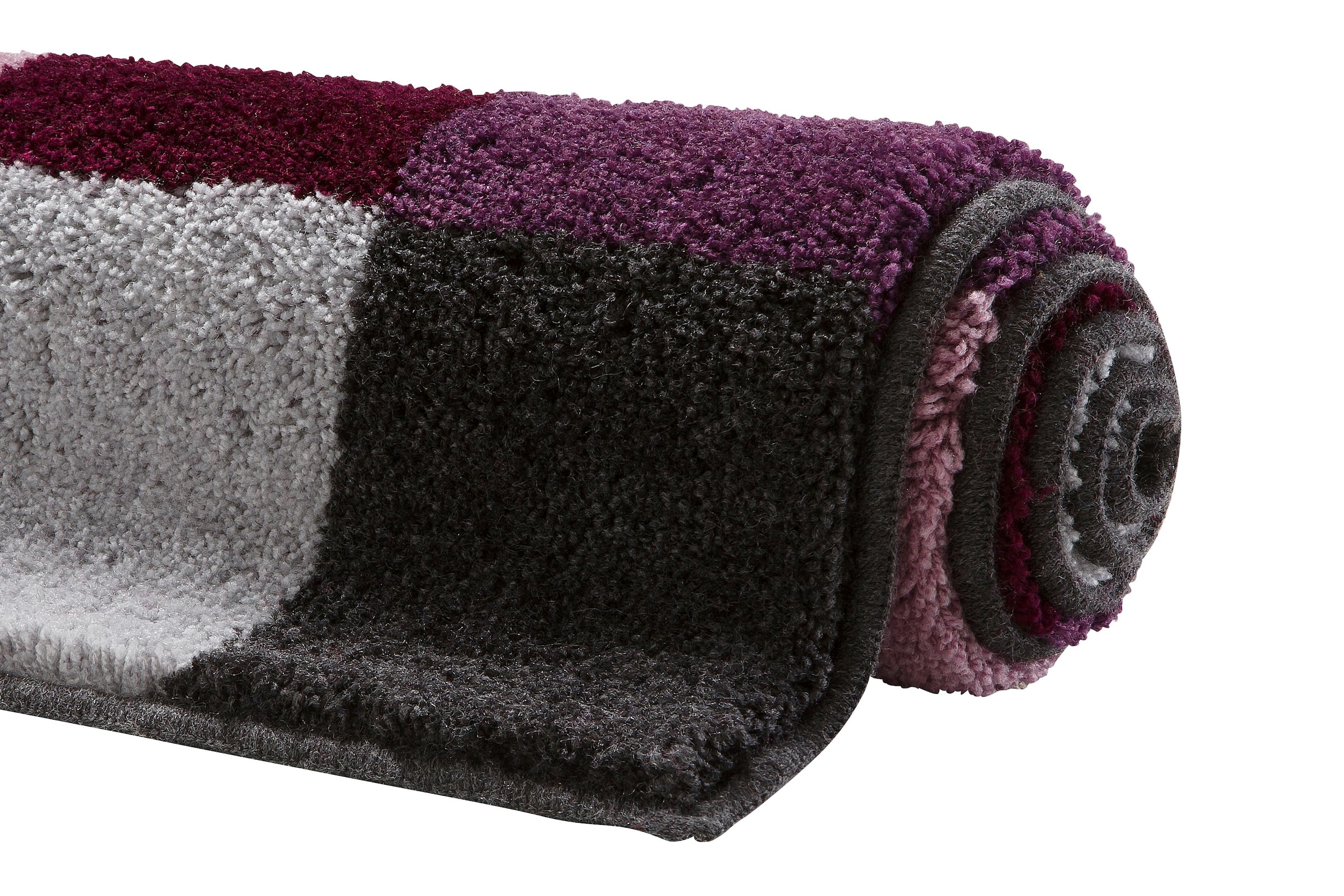 Grund Badematte »Mosaik, Badvorleger, Badezimmer Teppich, sehr weich«, rutschhemmend beschichtet, fussbodenheizungsgeeignet, angenehm weich, auch als 3 teiliges Set erhältlich, Made in Europe