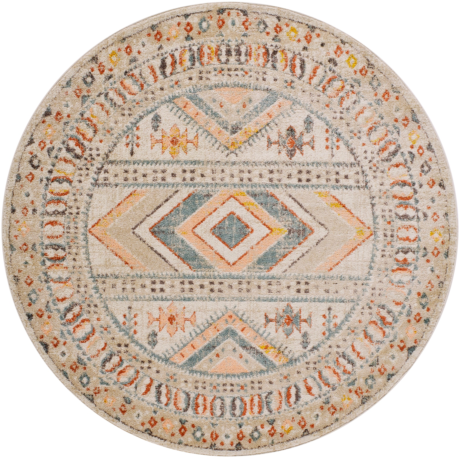 Livabliss Teppich »DUBLIN«, rund, 13 mm Höhe, Skandinavischer Teppich, Kurzflor Boho-Wohnzimmerteppich, Läufer