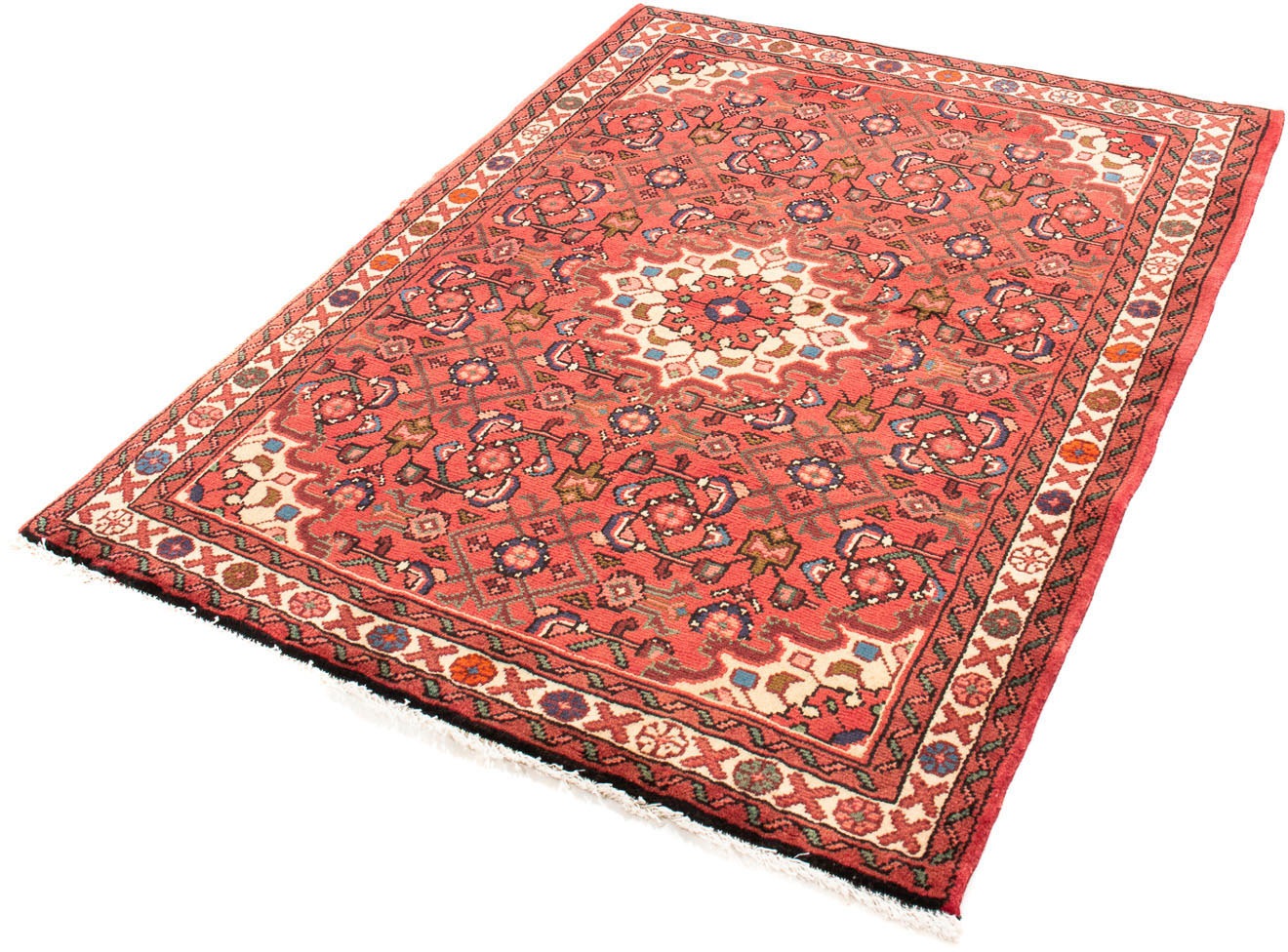 Image of morgenland Orientteppich »Perser - Nomadic - 140 x 106 cm - rot«, rechteckig, 10 mm Höhe, Wohnzimmer, Handgeknüpft, Einzelstück mit Zertifikat bei Ackermann Versand Schweiz