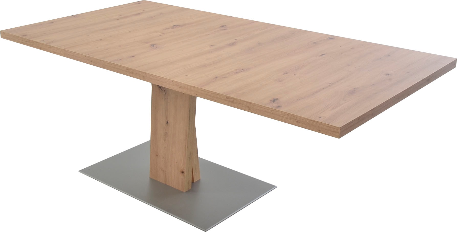 K+W Komfort & Wohnen Table de salle à manger »Giacomo II Ausziehtisch« Imitation chêne Artisan, avec plaque coulissante, socle MDF