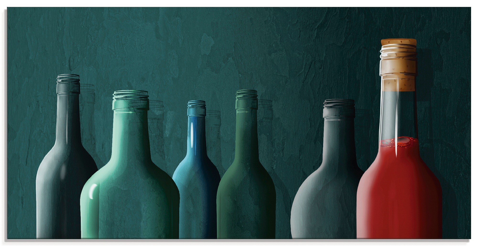 Image of Artland Glasbild »Die letzte volle Flasche 2«, Getränke, (1 St.) bei Ackermann Versand Schweiz