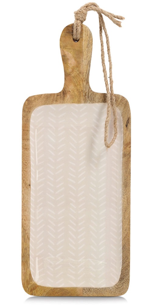 Zeller Present Planche de service »Servierplatte, Mangoholz« Kordel zum Aufhängen, Epoxidharz-Beschichtung