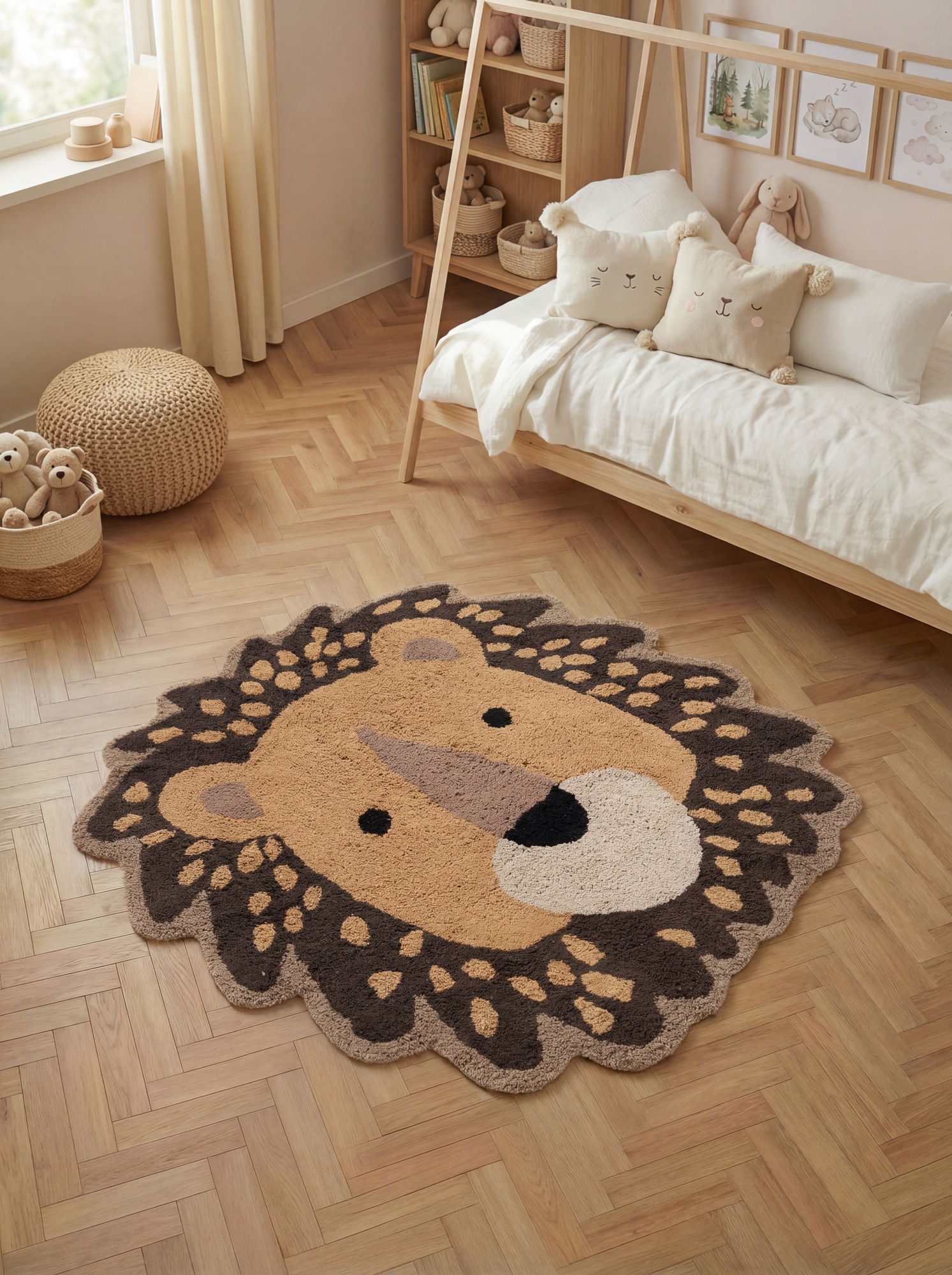 HANSE Home Kinderteppich »Roary« Motivform 10 mm Höhe Waschbar, Handgemacht, Baumwolle, Rutschfest Spielteppich Kinderzimmer