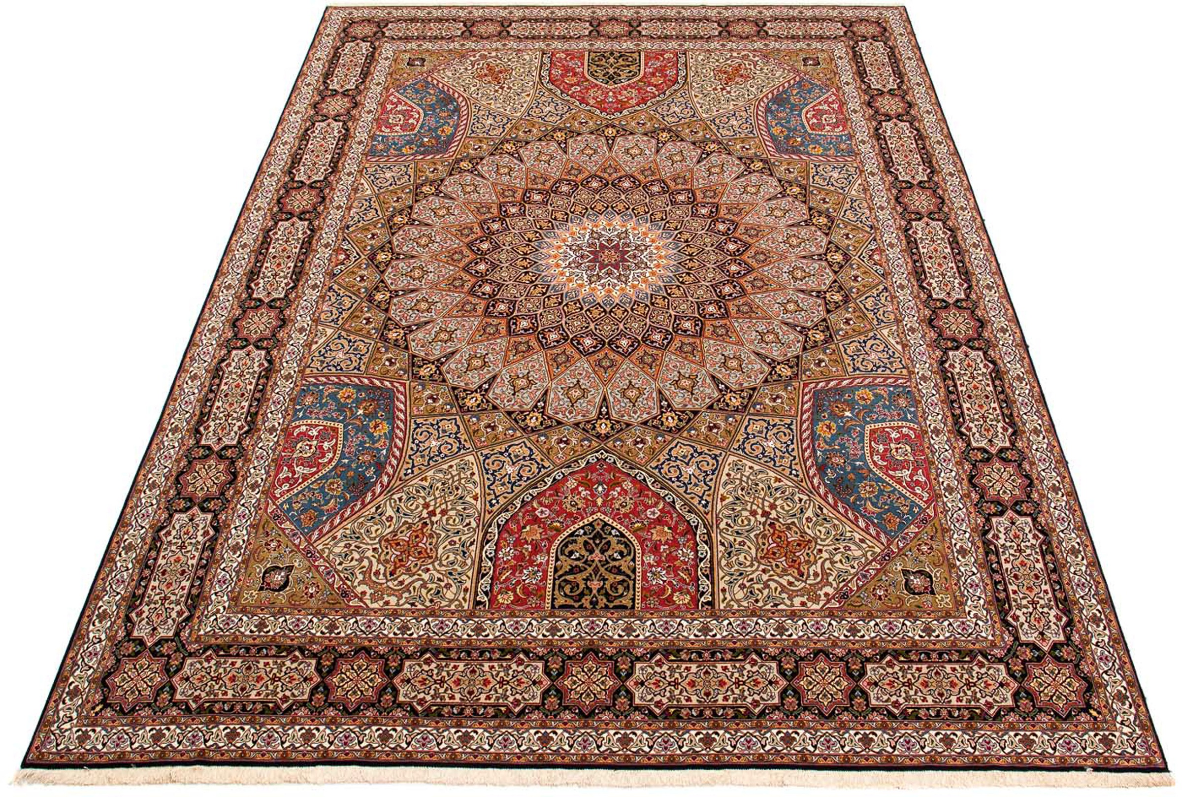 Image of morgenland Orientteppich »Perser - Täbriz - Royal - 403 x 300 cm - mehrfarbig«, rechteckig, 7 mm Höhe, Wohnzimmer, Handgeknüpft, Einzelstück mit Zertifikat bei Ackermann Versand Schweiz