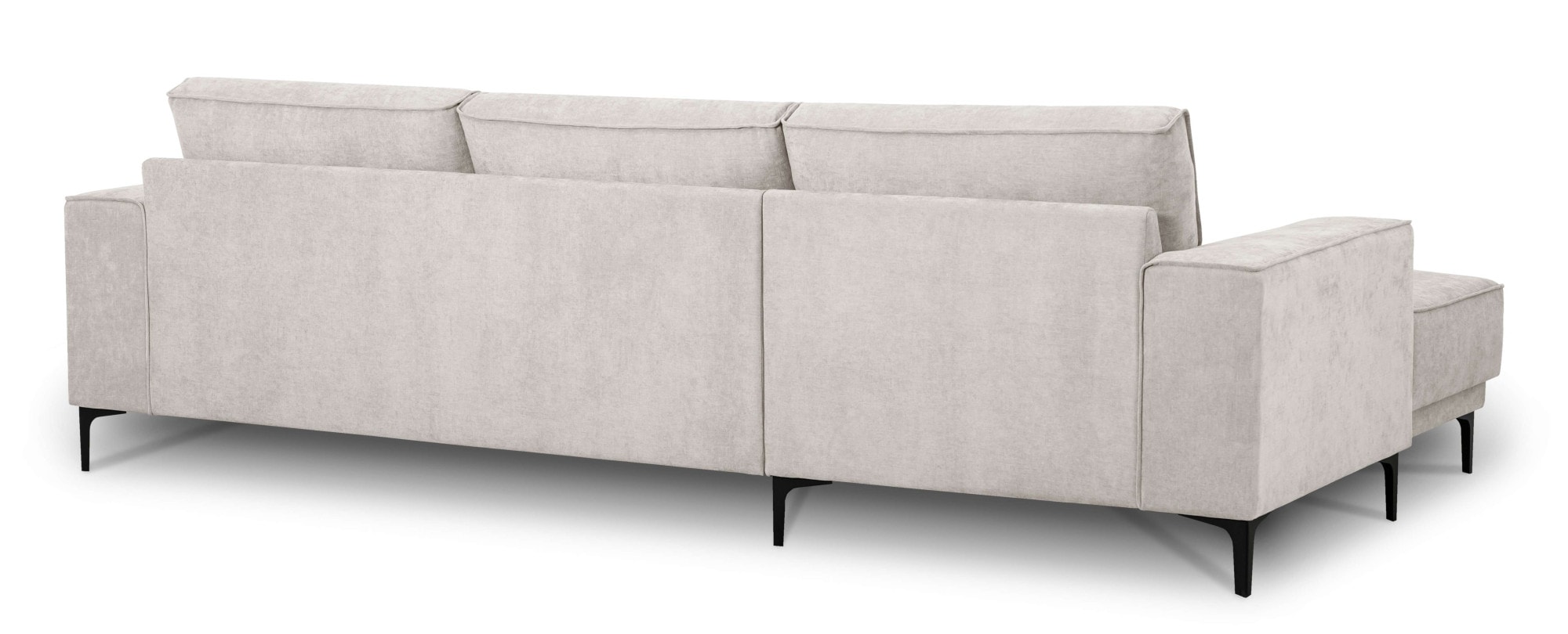 PLACES OF STYLE Ecksofa »Polsterecke Oland, Struktur, Flachgewebe, Luxus-Microfaser, Boucle« L-Form, 280 cm, Wellenunterfederung, Skandi-Design, Metallfüsse