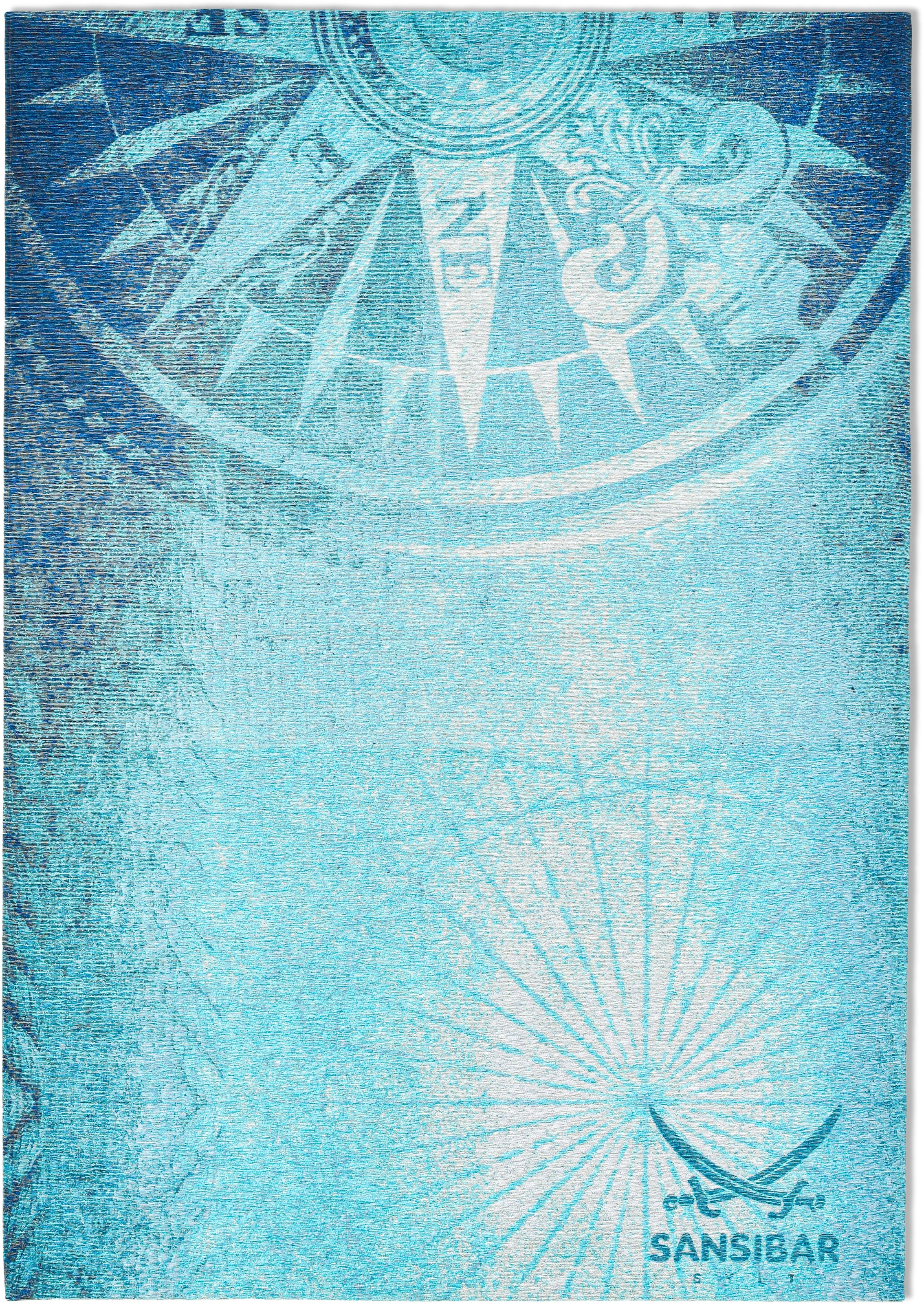 Sansibar Teppich »Keitum 011«, rechteckig, Flachgewebe, modernes Design, Motiv Kompass