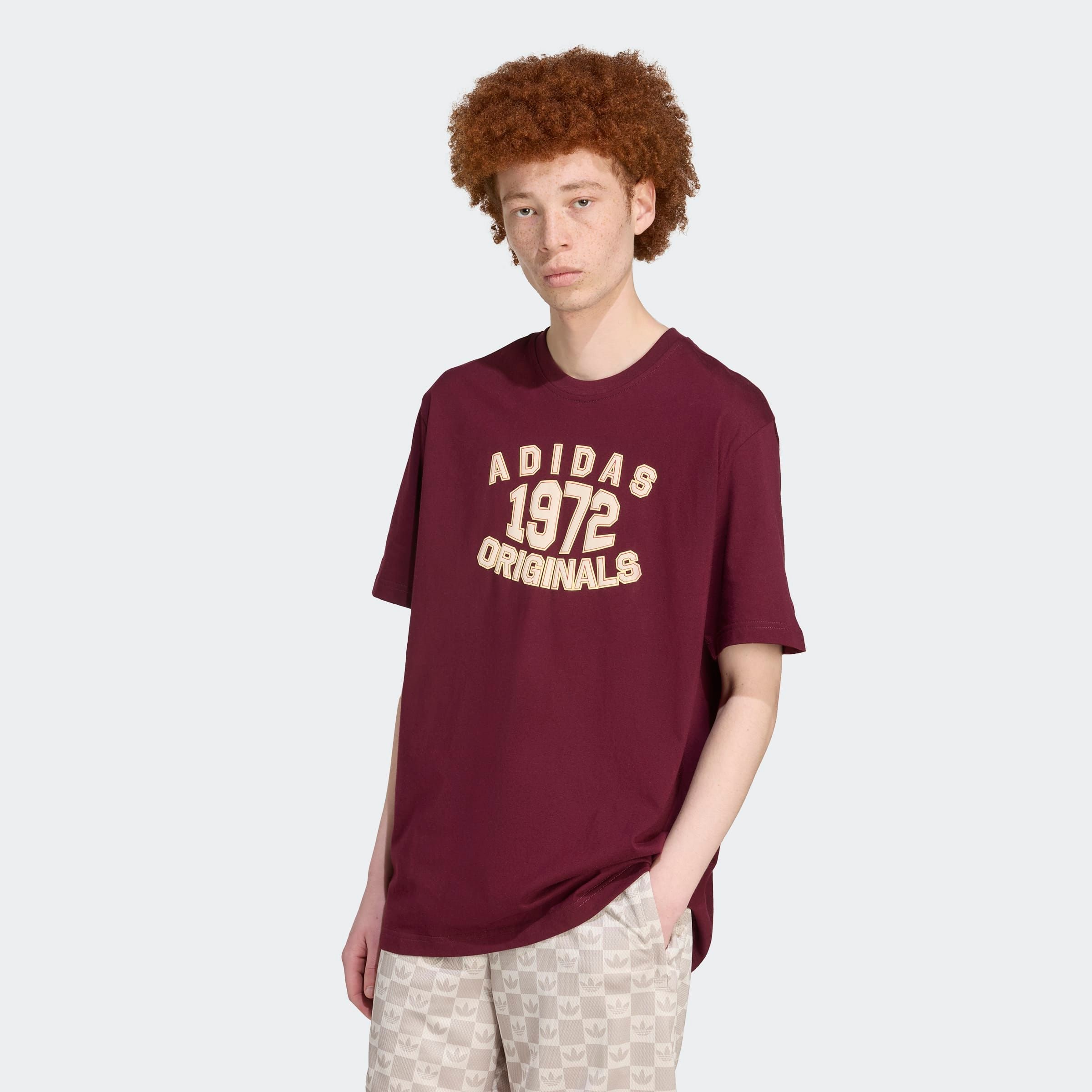 Image of adidas Originals T-Shirt "GRAPHIC LO SS T" Print T-Shirt, College-Stil, aus weichem Baumwollmix