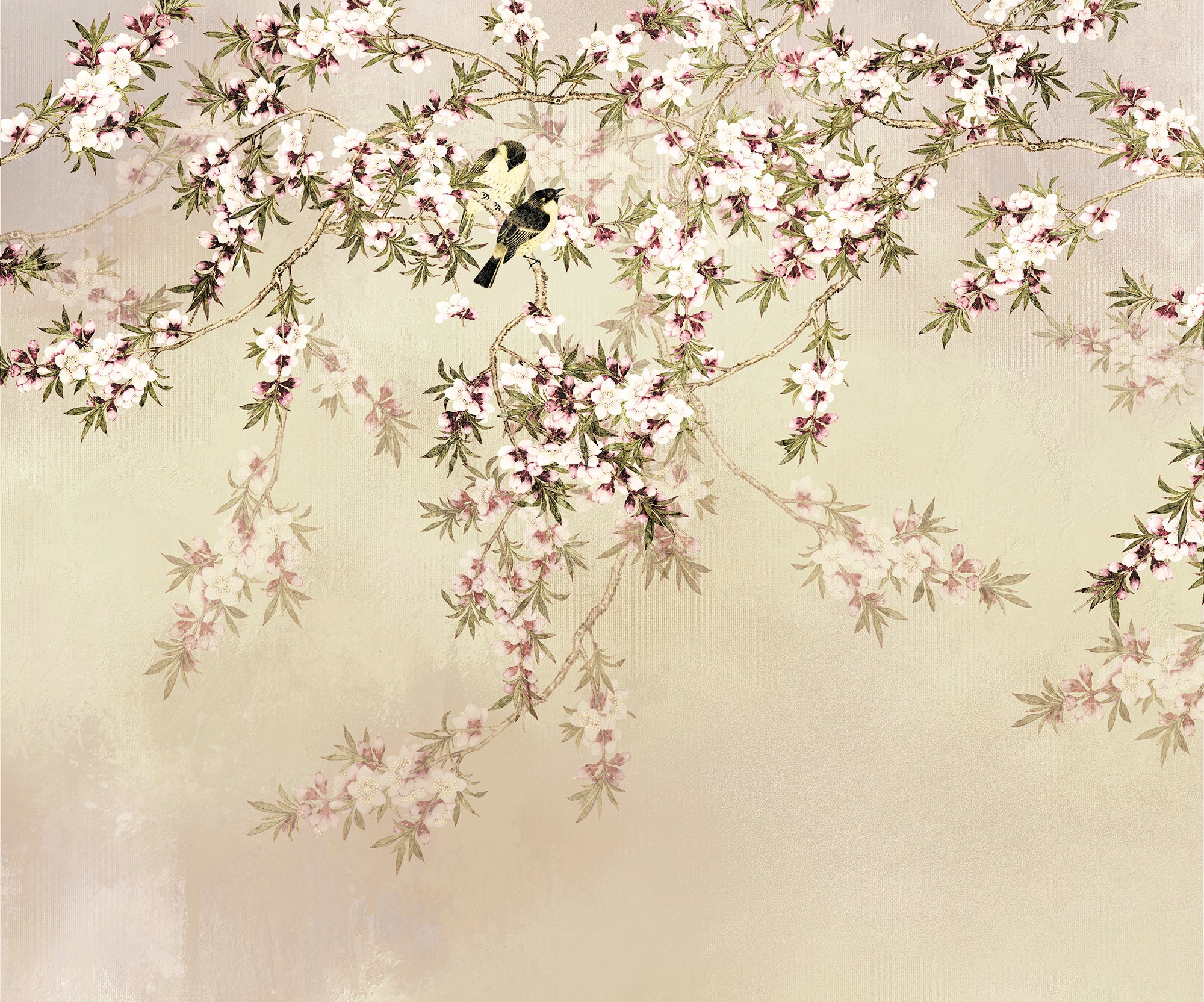 Image of Komar Vliestapete "Digitaldruck Vlies - Love Birds - Grösse 300 x 250 cm" bedruckt glatt Wohnzimmer, Schlafzimmer