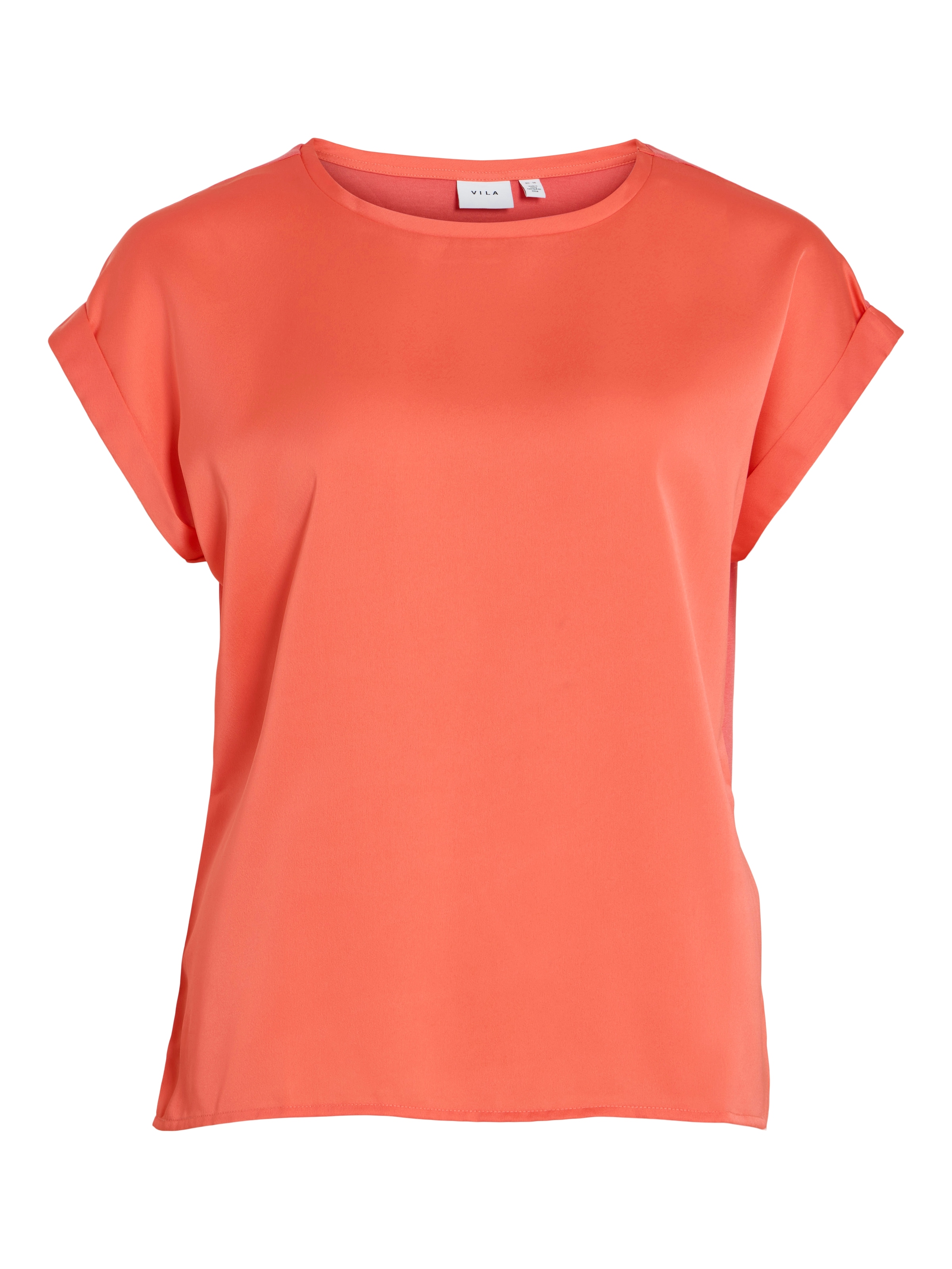 Vila Kurzarmshirt »VIELLETTE S/S SATIN TOP - NOOS«, Satin Optik