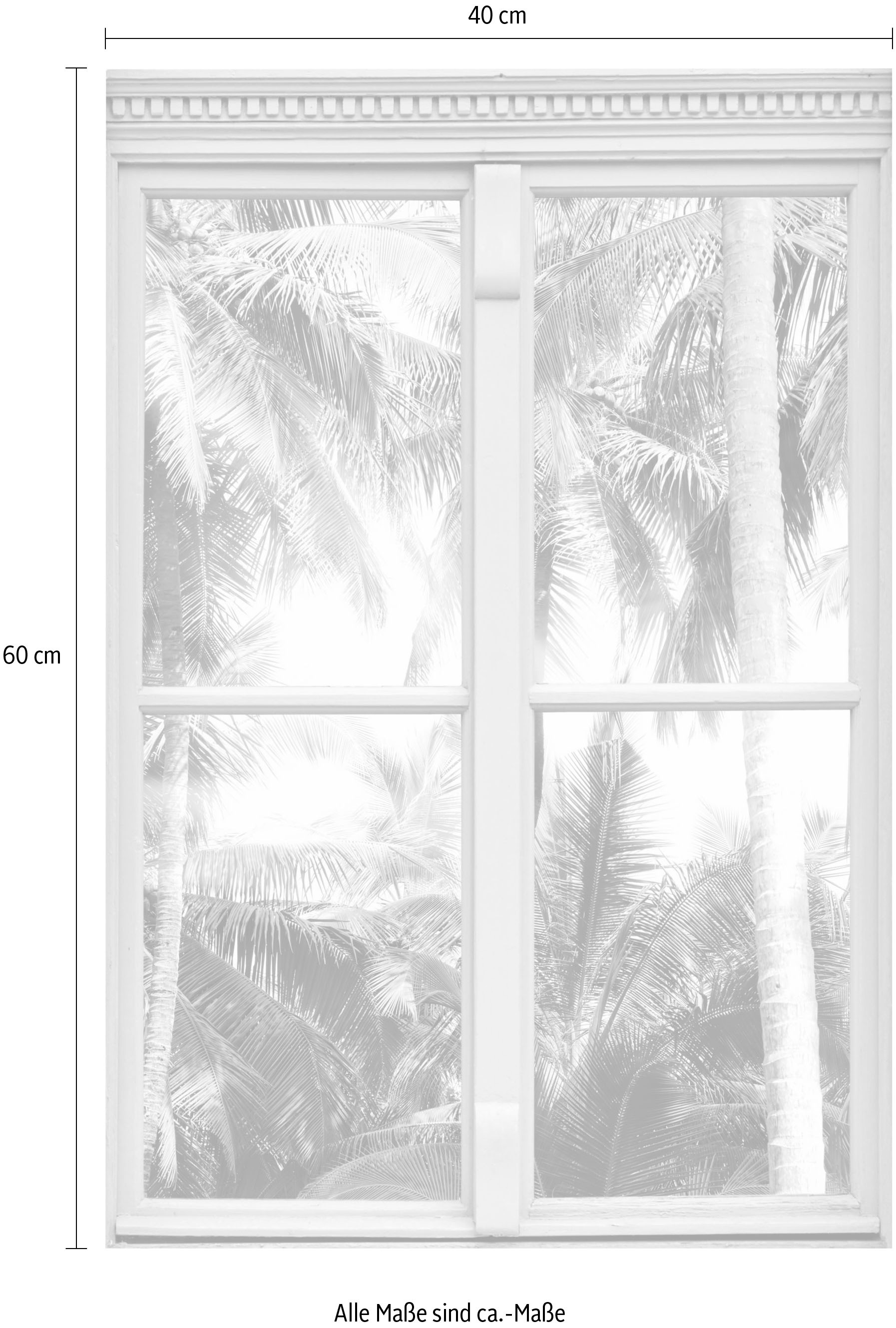 queence Wandsticker »Palmen«, Wandsticker, Wandbild, selbstklebend, 3D, Fenster