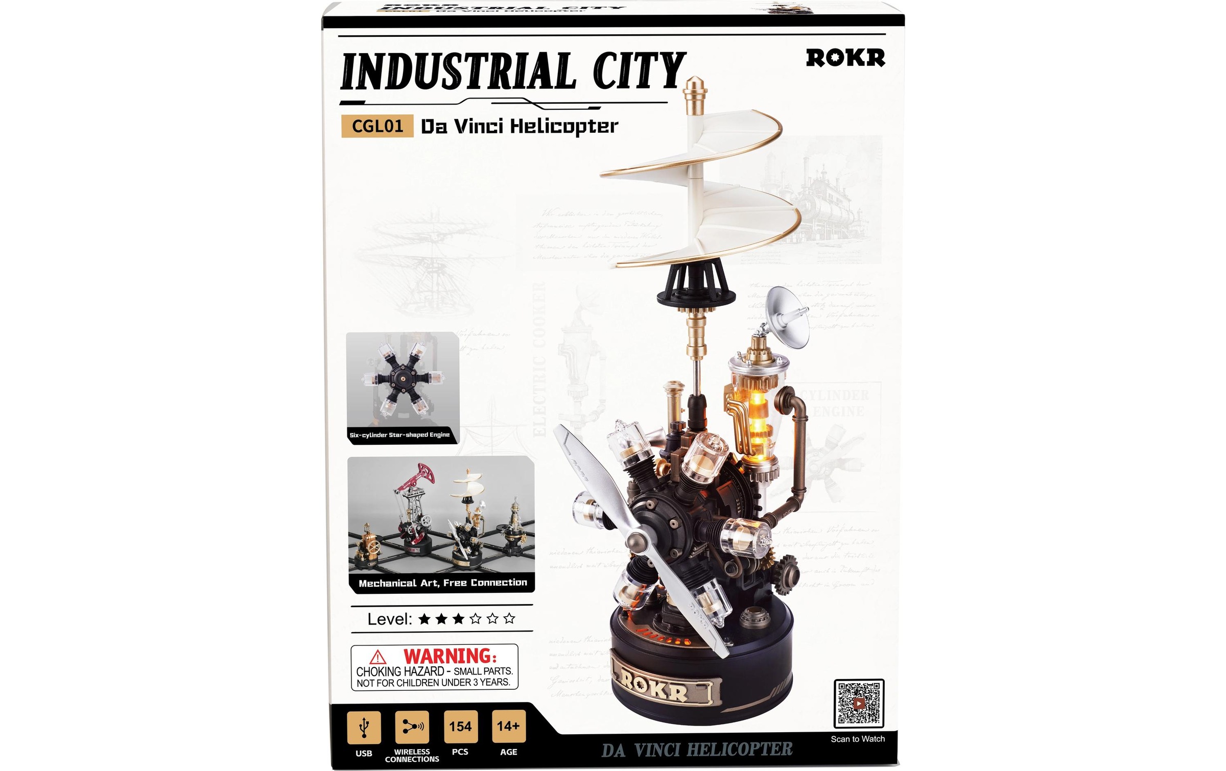 Image of Modellbausatz "Rolife Da Vinci Helicopter Mechanisches 3D-Puzzle"
