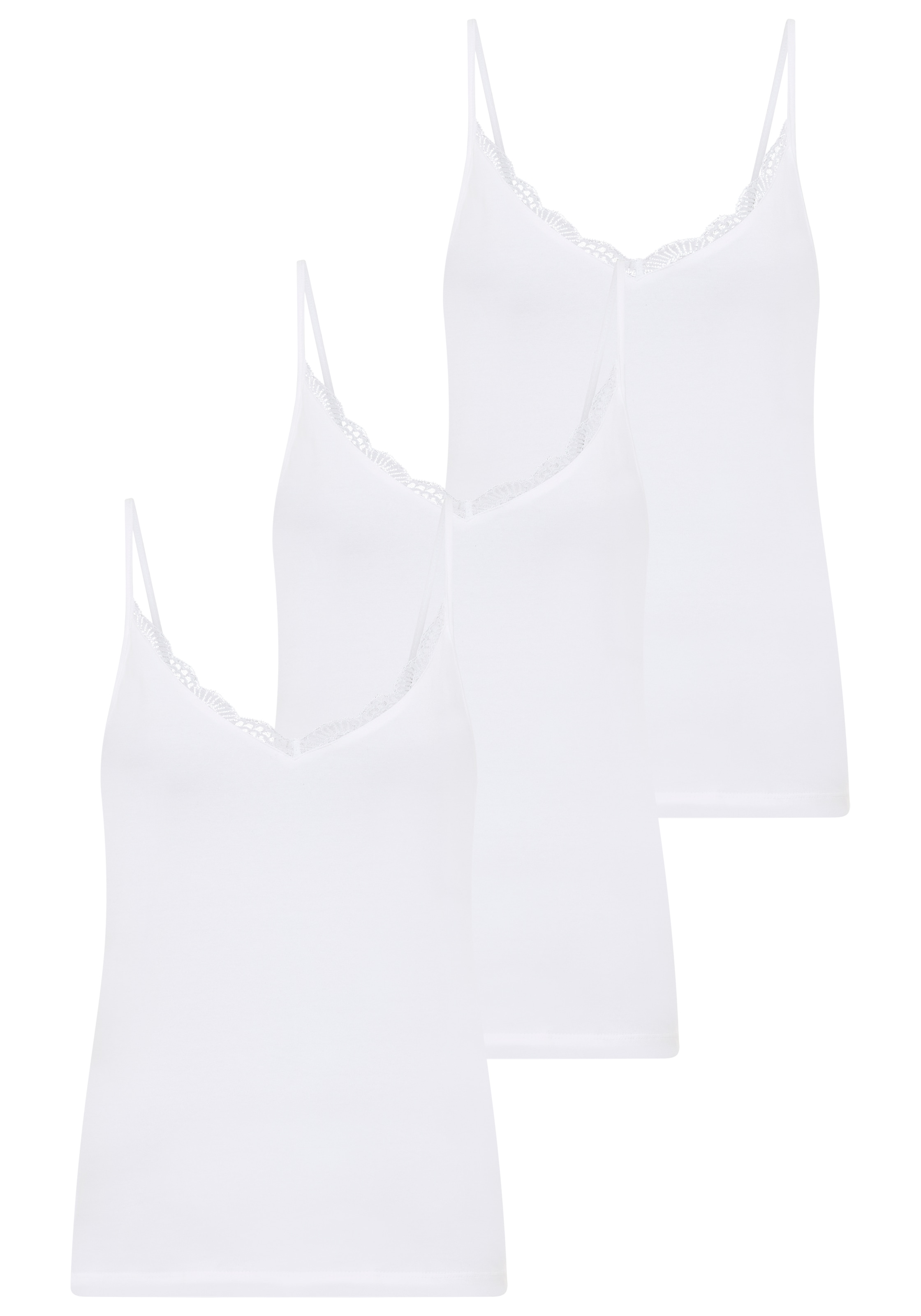 YSABEL MORA Sous-chemise »BASIC COLLECTION COTTON WITH LACE« 3er Pack,  das perfekte Basic-Top für jeden Tag