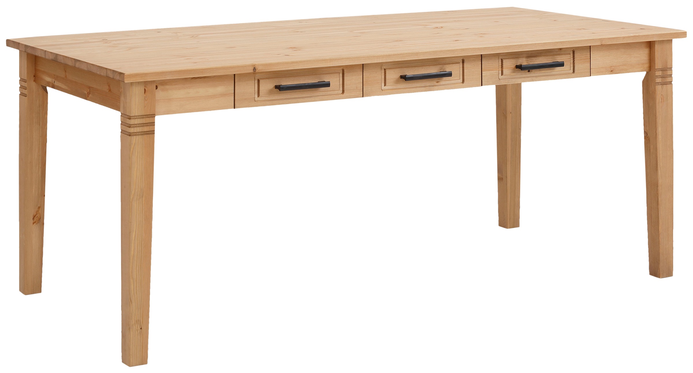 Image of GOODproduct Esstisch "Anabel, Schubkästen mit schwarzen Metallgriffen" Buffet aus massiver Kiefer, FSC, mit Schiebetüren, B/H 186/190 cm