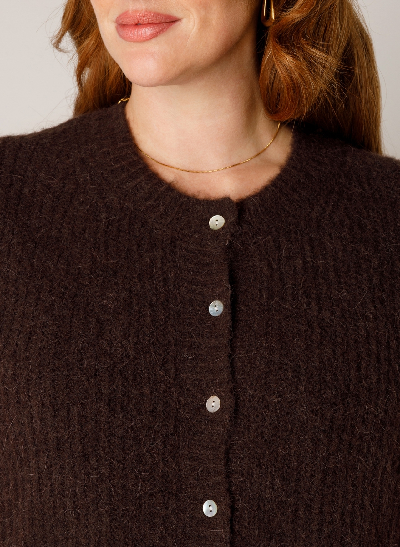 Base Level Curvy Gilet tricoté »Nelly« sans manches - avec patte de boutonnage / grandes tailles