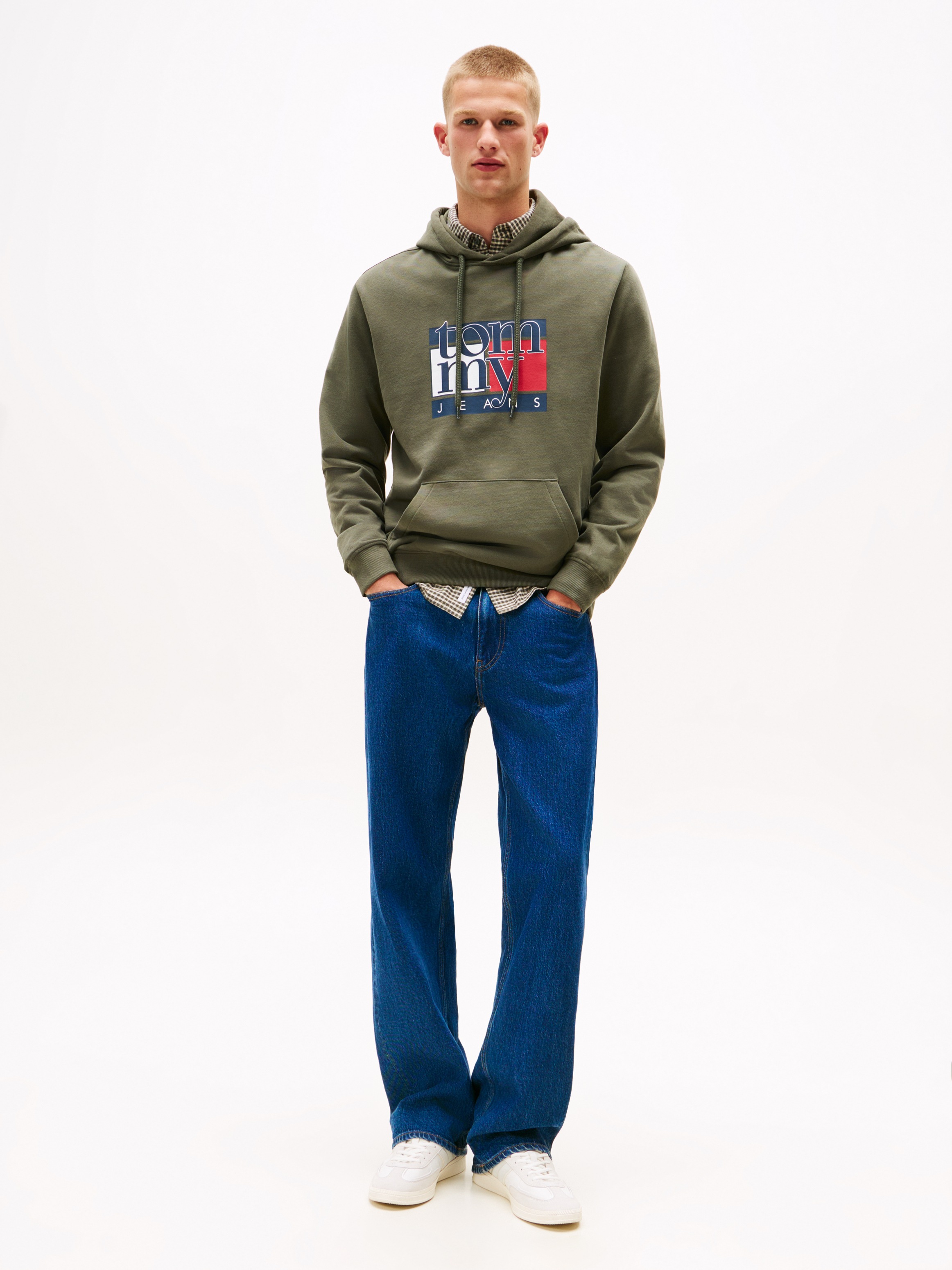 Tommy Jeans Hoodie »TJM RWB FLAG«, Regular Fit, Sweatshirt, mehrfarbiger Print
