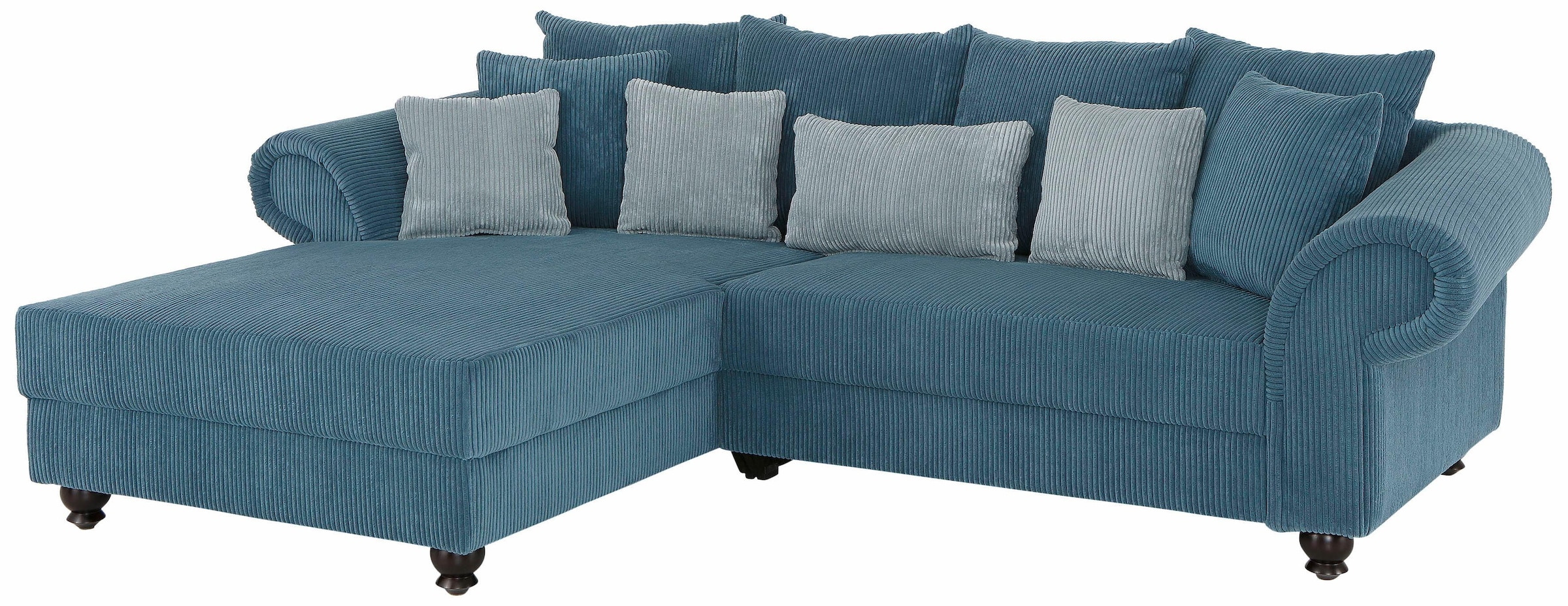 Home affaire Ecksofa »King George King Henry, Mega Sofa, Breite 260cm, L-Form«, mit Federkern, in legerer Polsterung und vielen Kissen