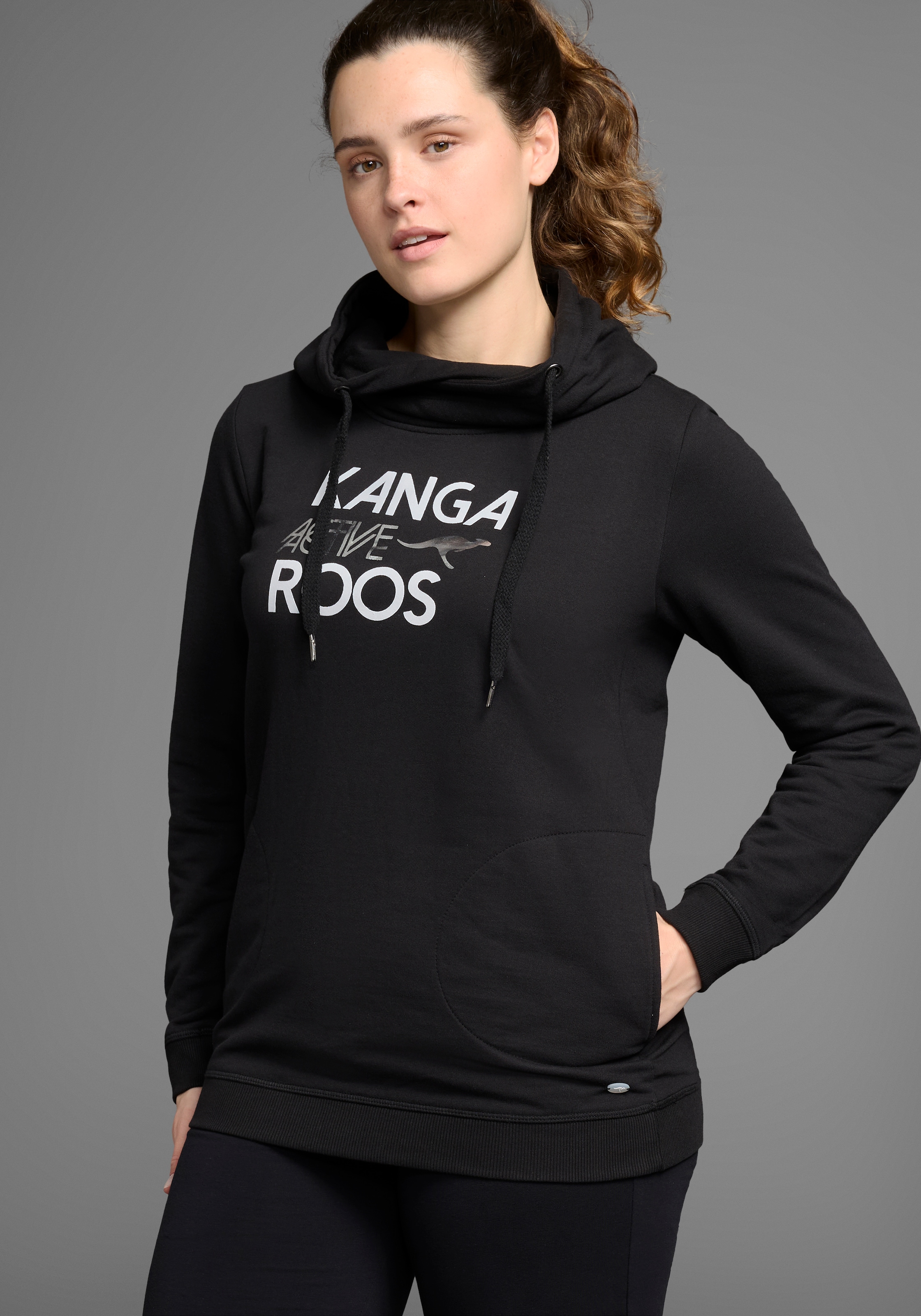 Image of KangaROOS Sweatshirt, lange Ärmel, figurumspielende Passform, grosse Grössen
